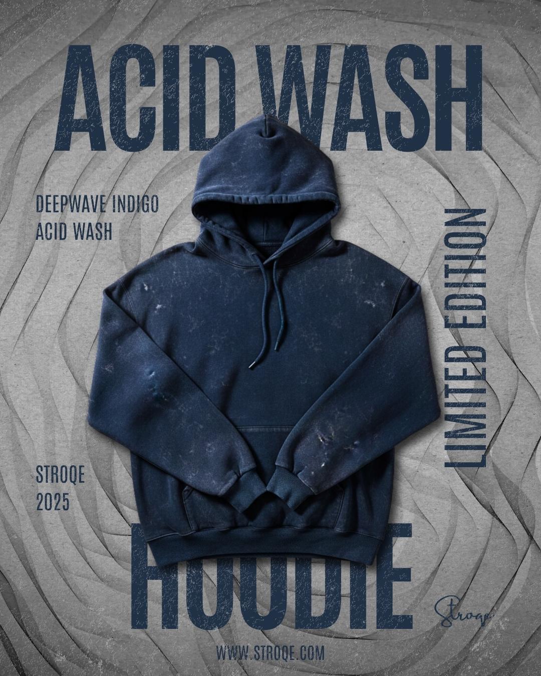 Deepwave Indigo Acid Wash Hoodie