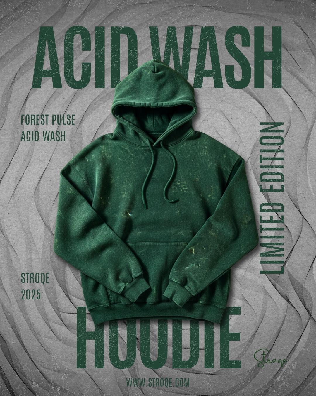 Forest Pulse Acid Wash Hoodie