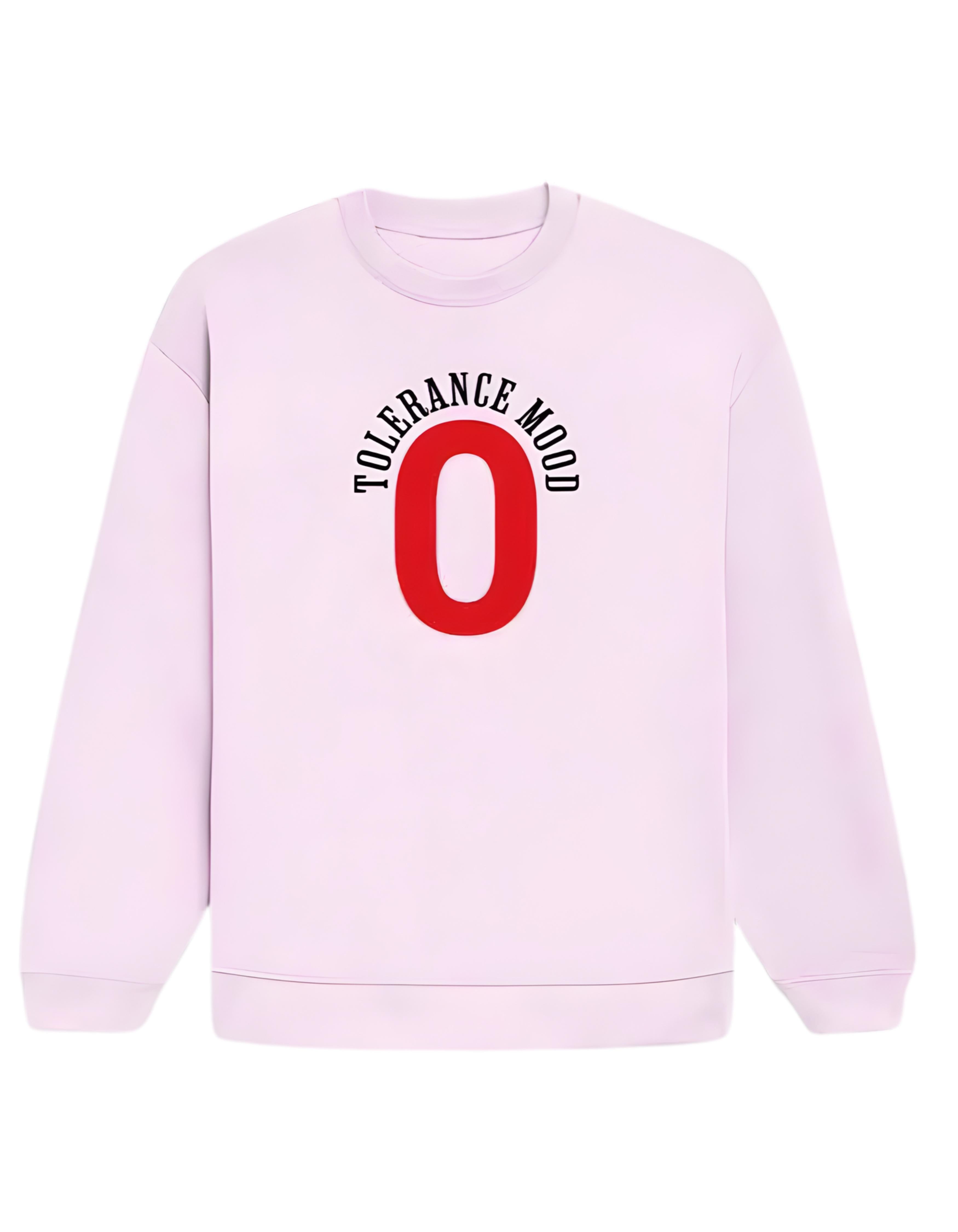 Light Pink 0 Tolerance Mood Typography Oversized Sweatshirt
