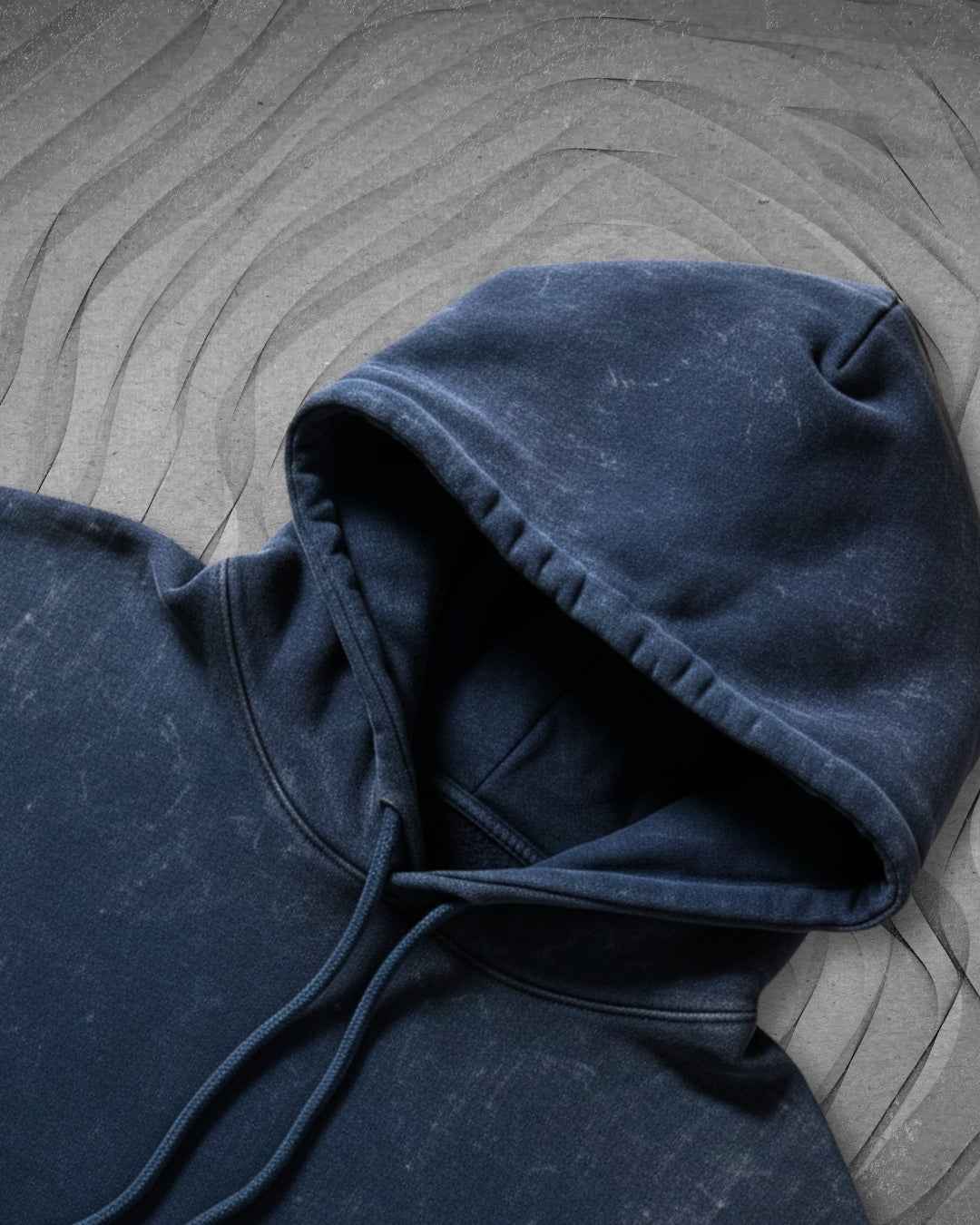 Deepwave Indigo Oversized Acid Wash Hoodie