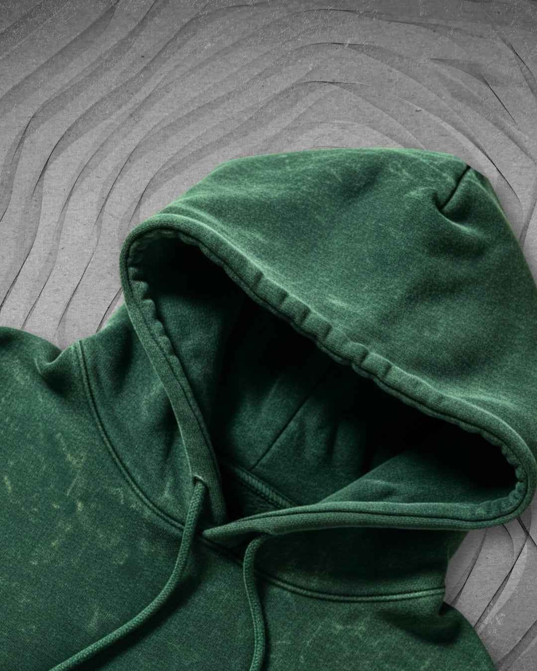 Forest Pulse Oversized Acid Wash Hoodie