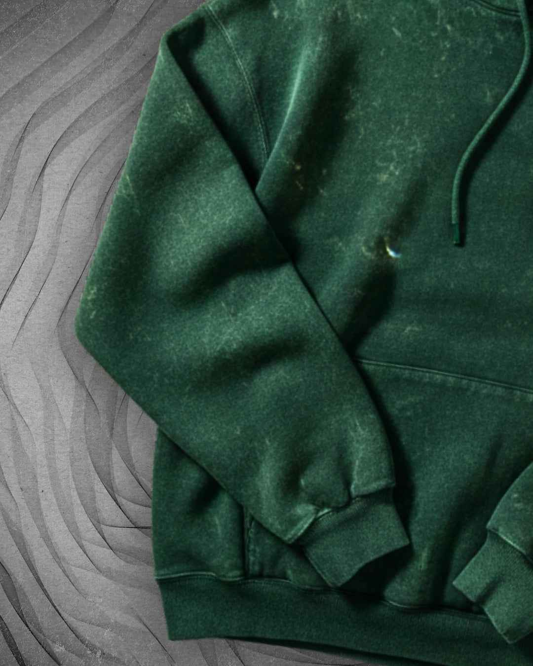 Forest Pulse Oversized Acid Wash Hoodie