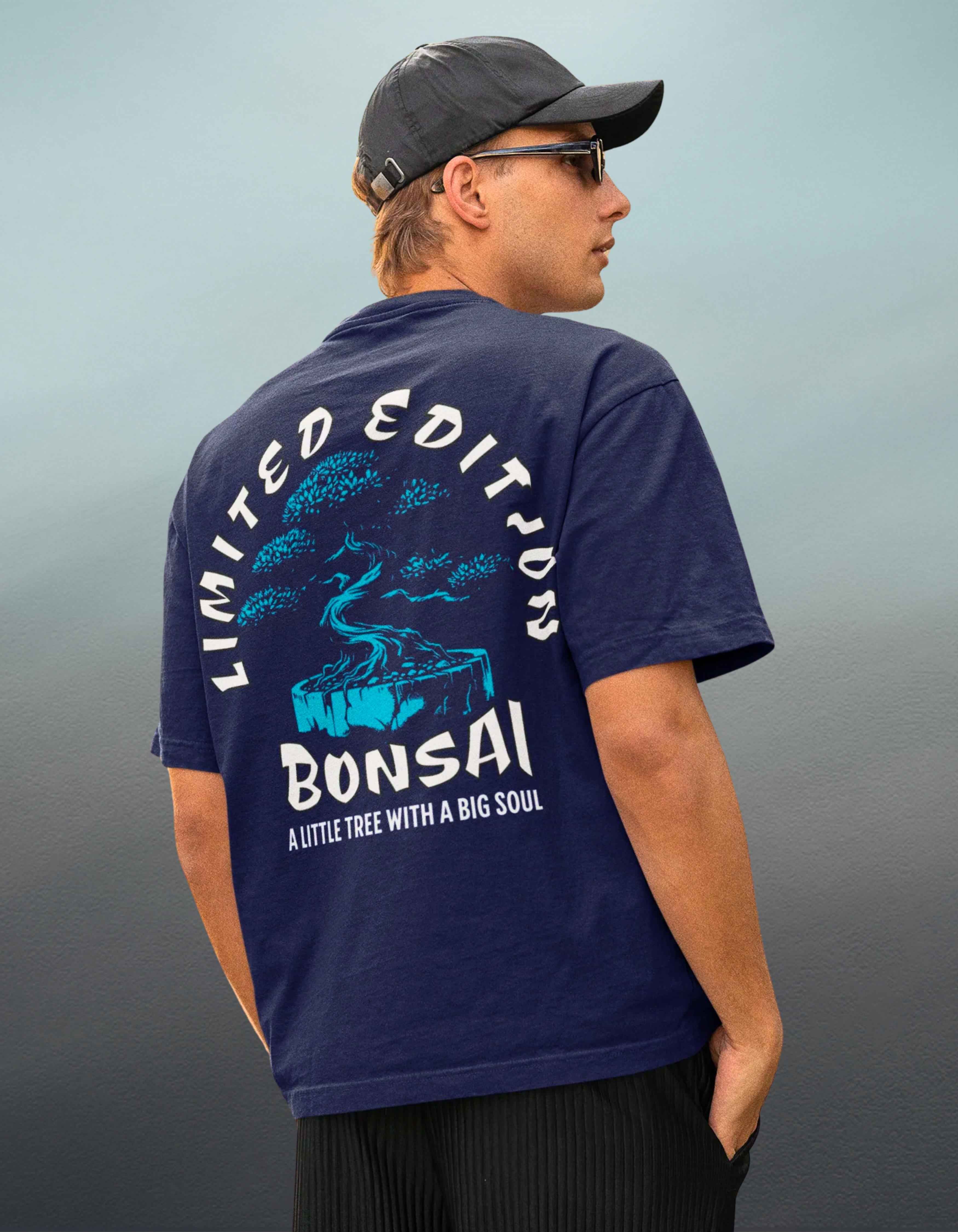 Royal Blue Bonsai Oversized Printed T-Shirt