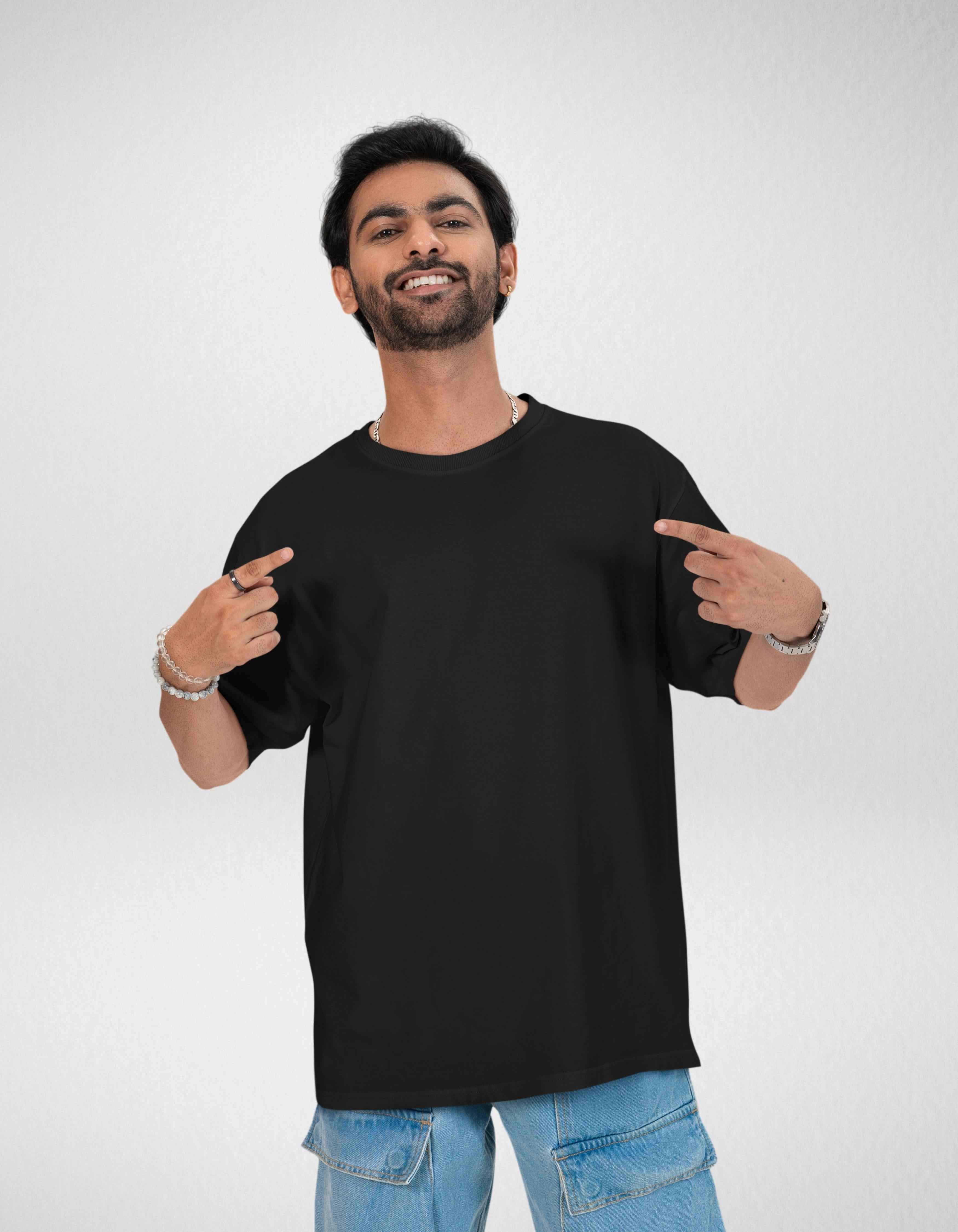 Black Celestial Oversized Printed T-Shirt