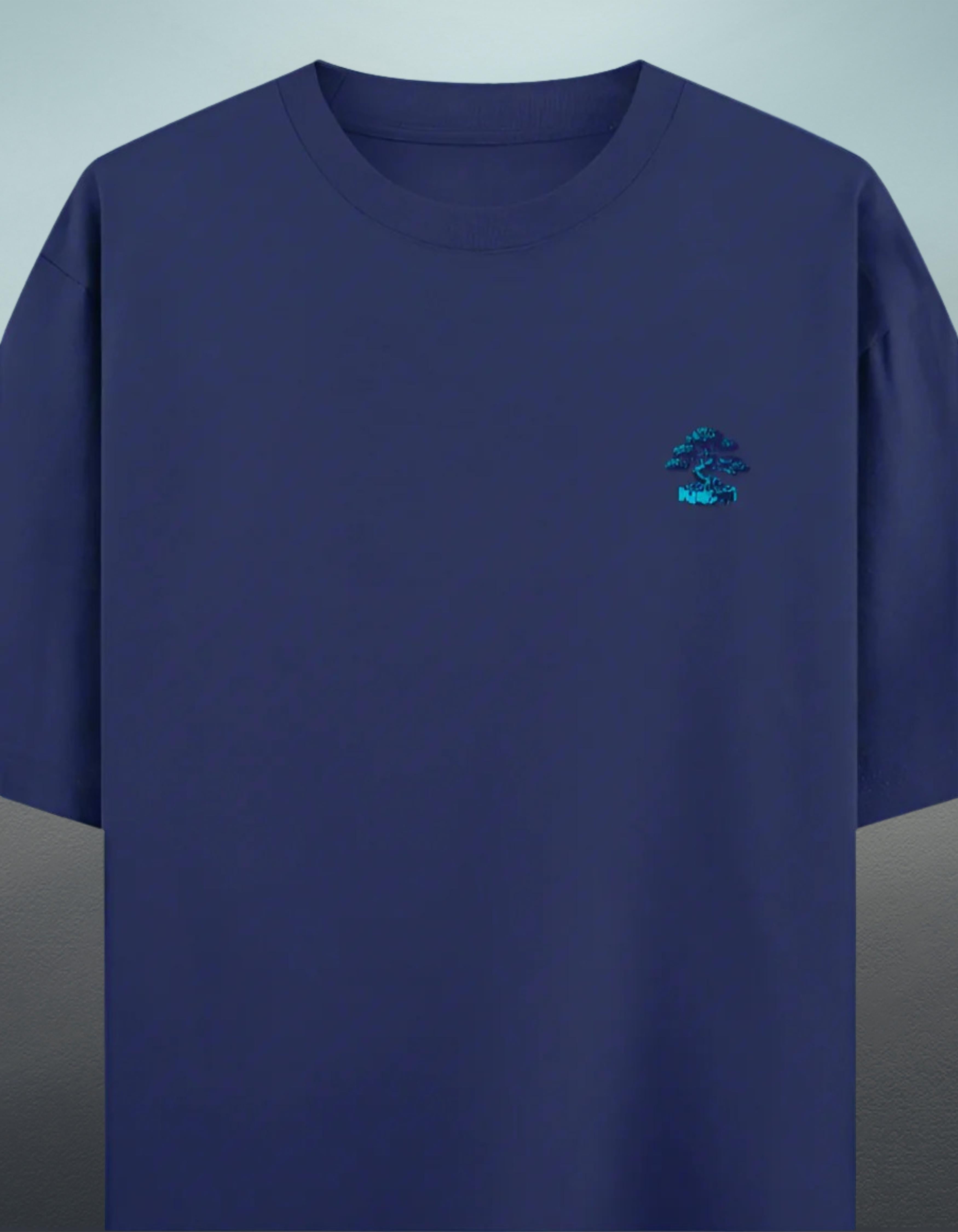 Royal Blue Bonsai Oversized Printed T-Shirt
