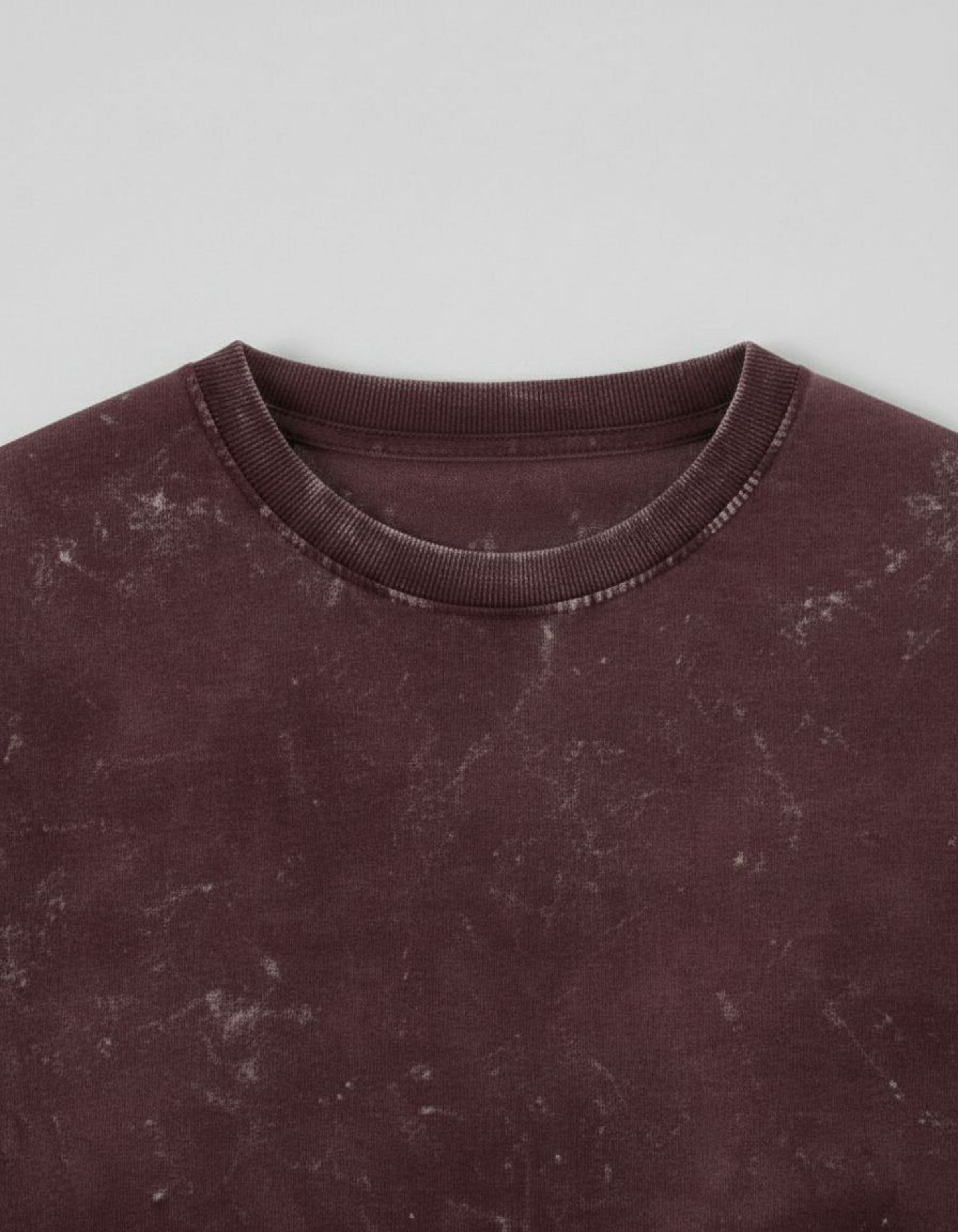 Plain Maroon Oversized Acid Washed T-Shirt