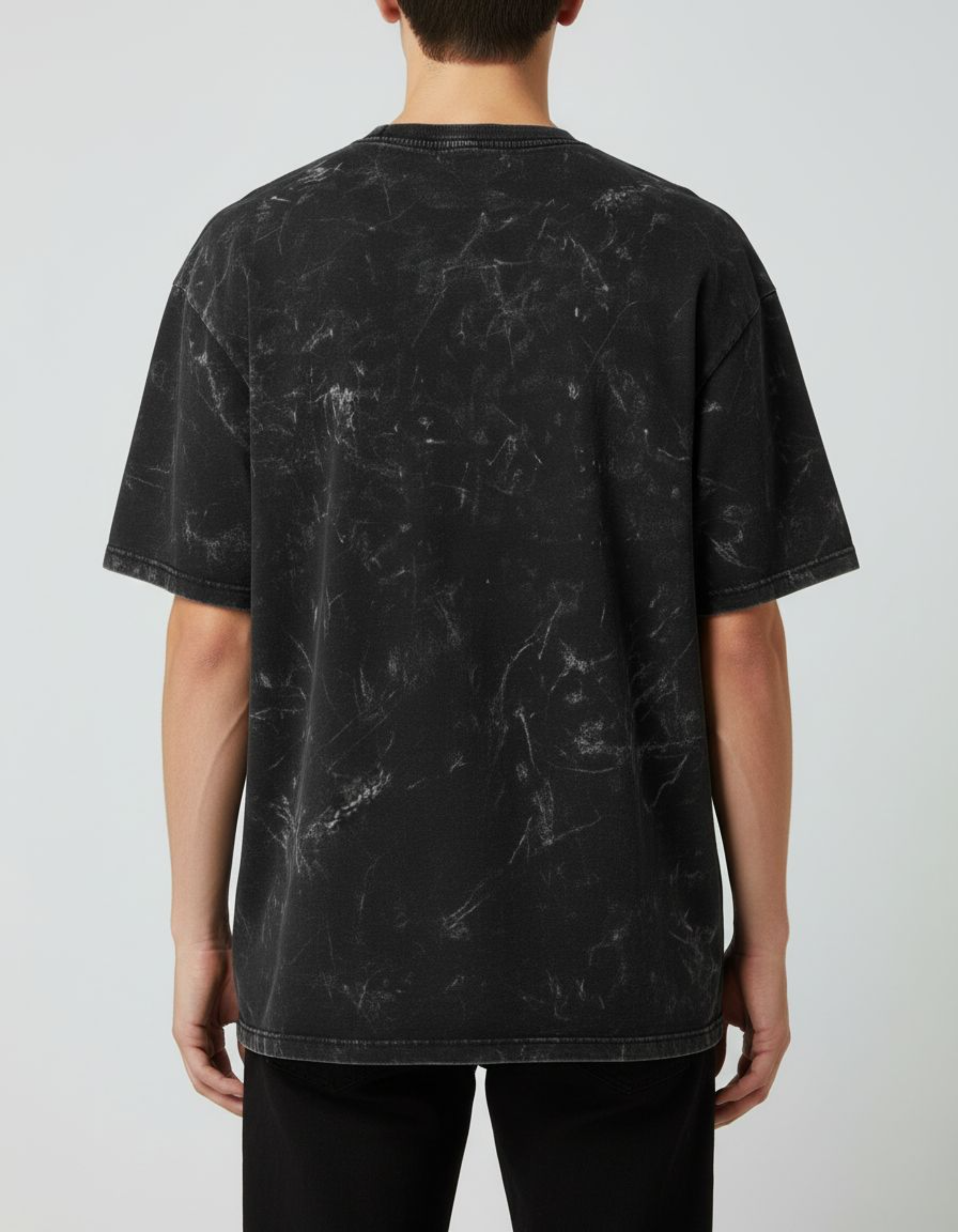 Plain Black Oversized Acid Washed T-Shirt