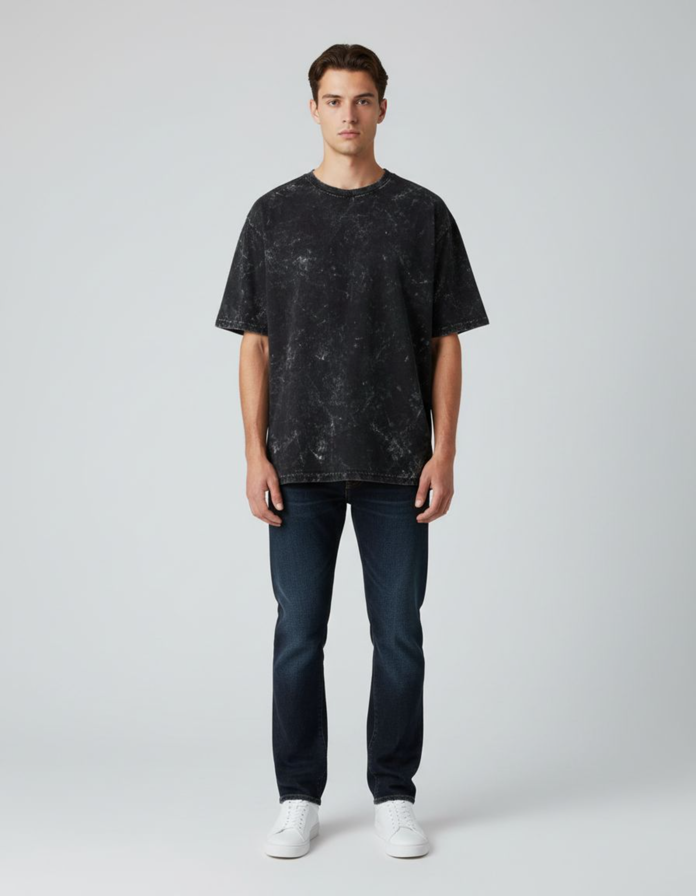 Plain Black Oversized Acid Washed T-Shirt