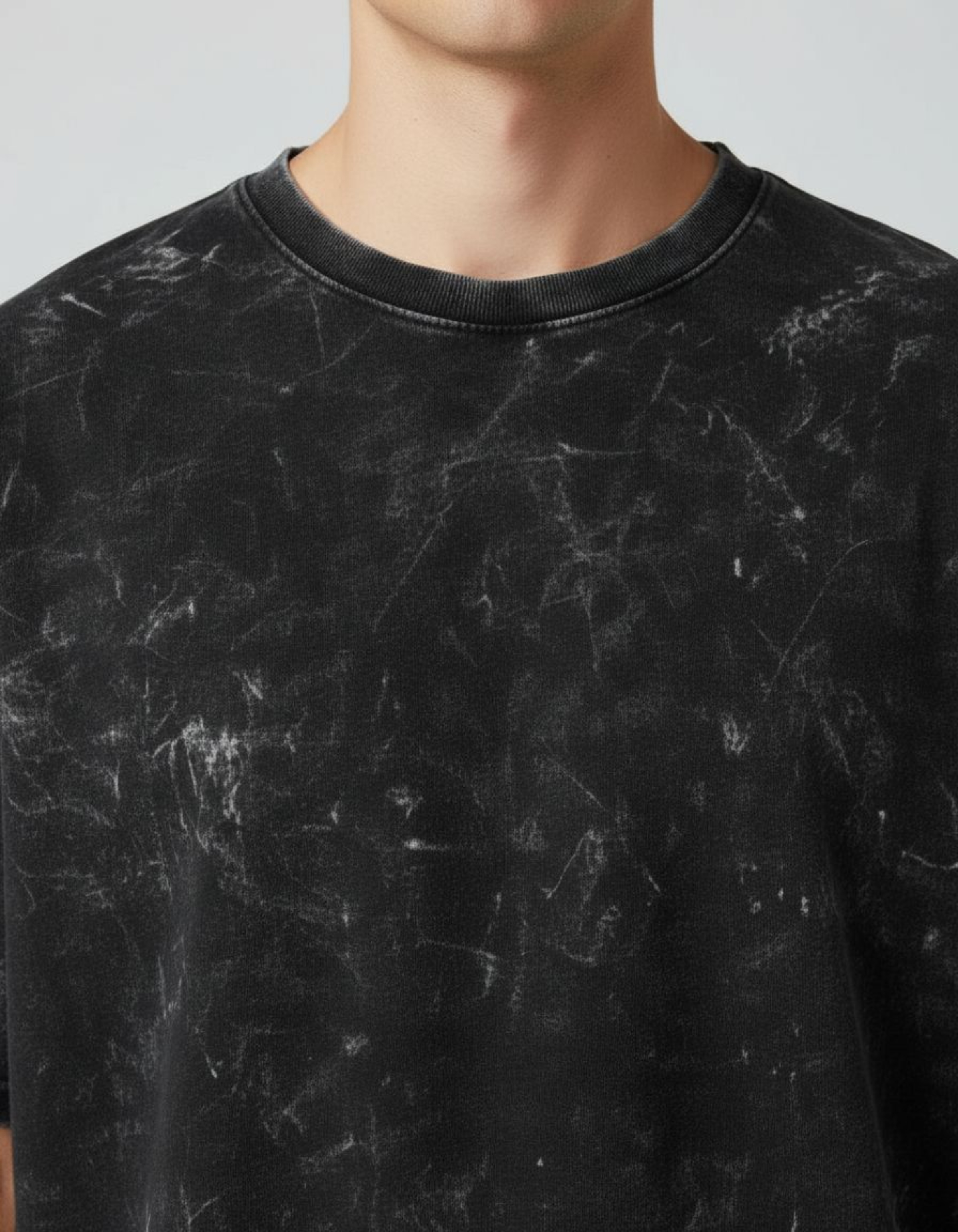 Plain Black Oversized Acid Washed T-Shirt