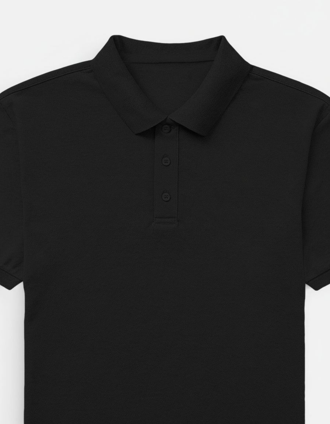 Solid Black Regular Fit Polo T-Shirt