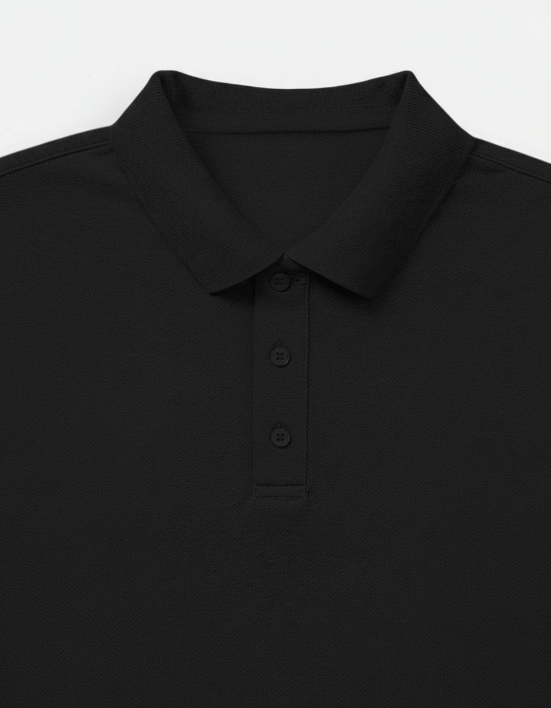 Solid Black Regular Fit Polo T-Shirt