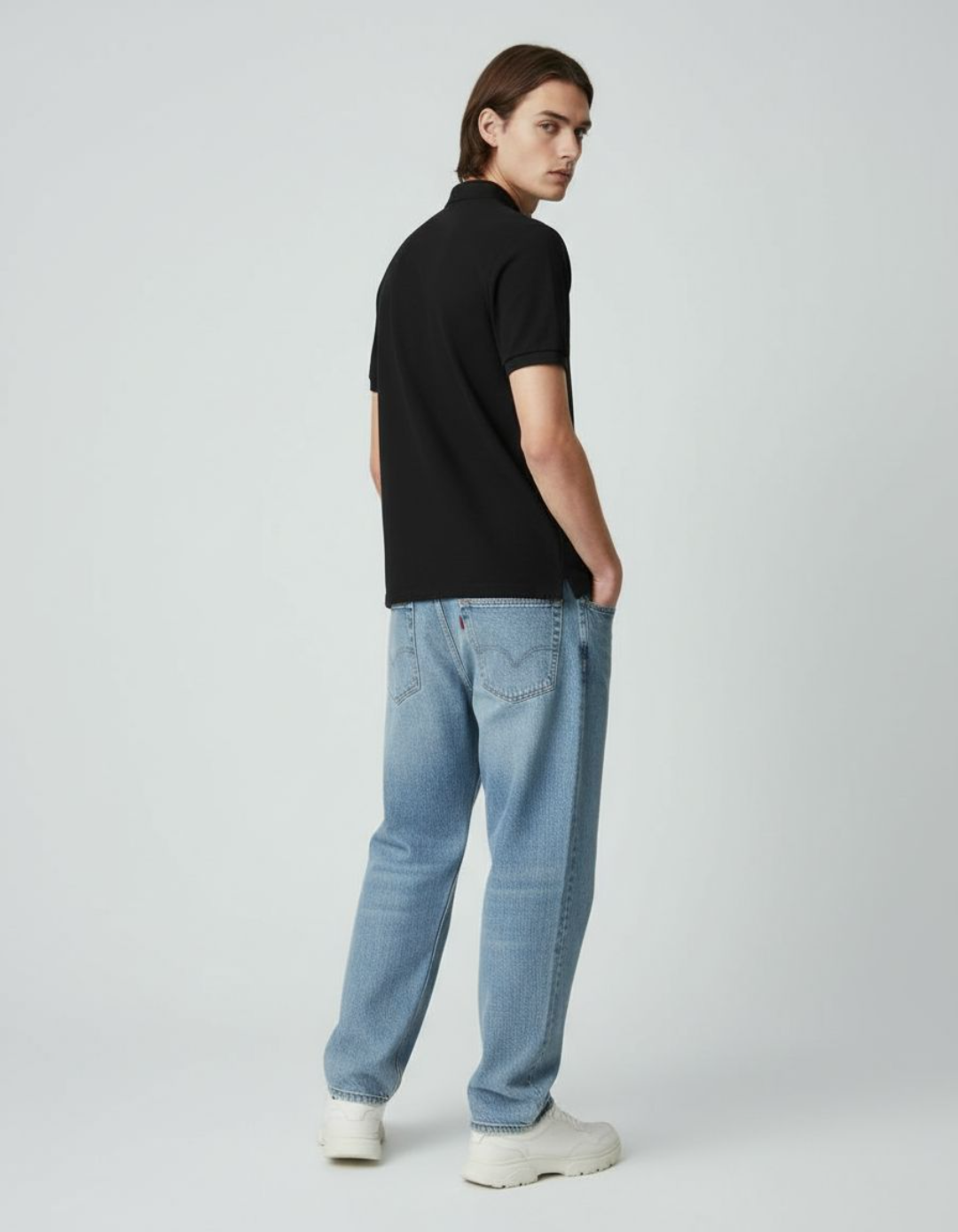 Solid Black Regular Fit Polo T-Shirt