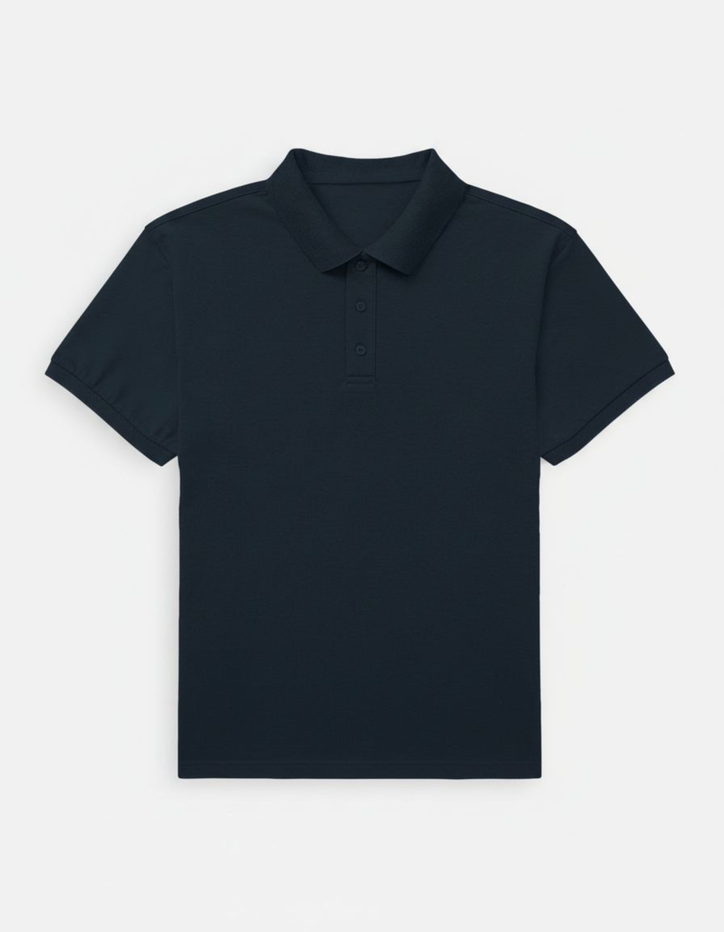 Solid Navy Blue Regular Fit Polo T-Shirt