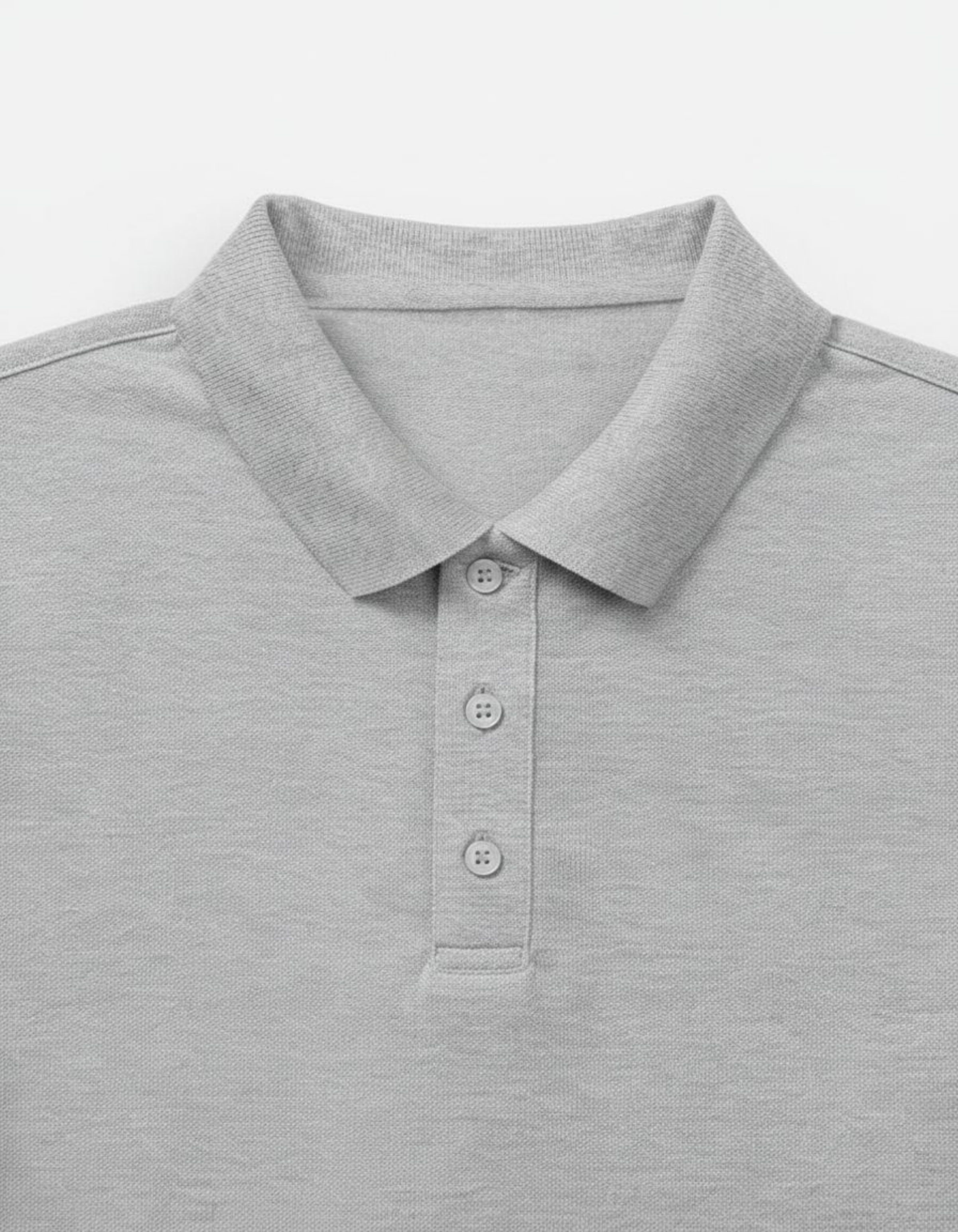 Solid Grey Melange Regular Fit Polo T-Shirt