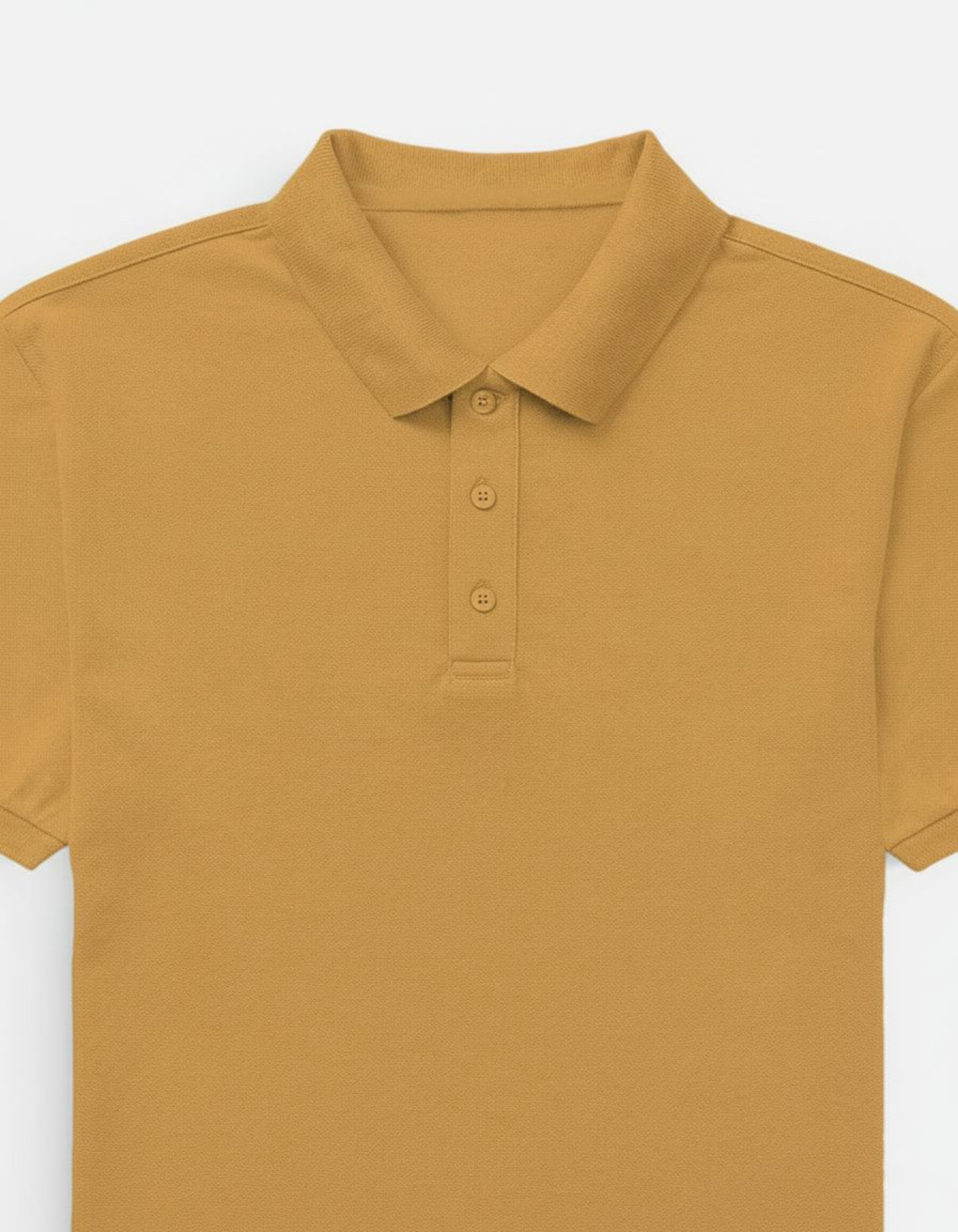 Solid Mustard Yellow Regular Fit Polo T-Shirt