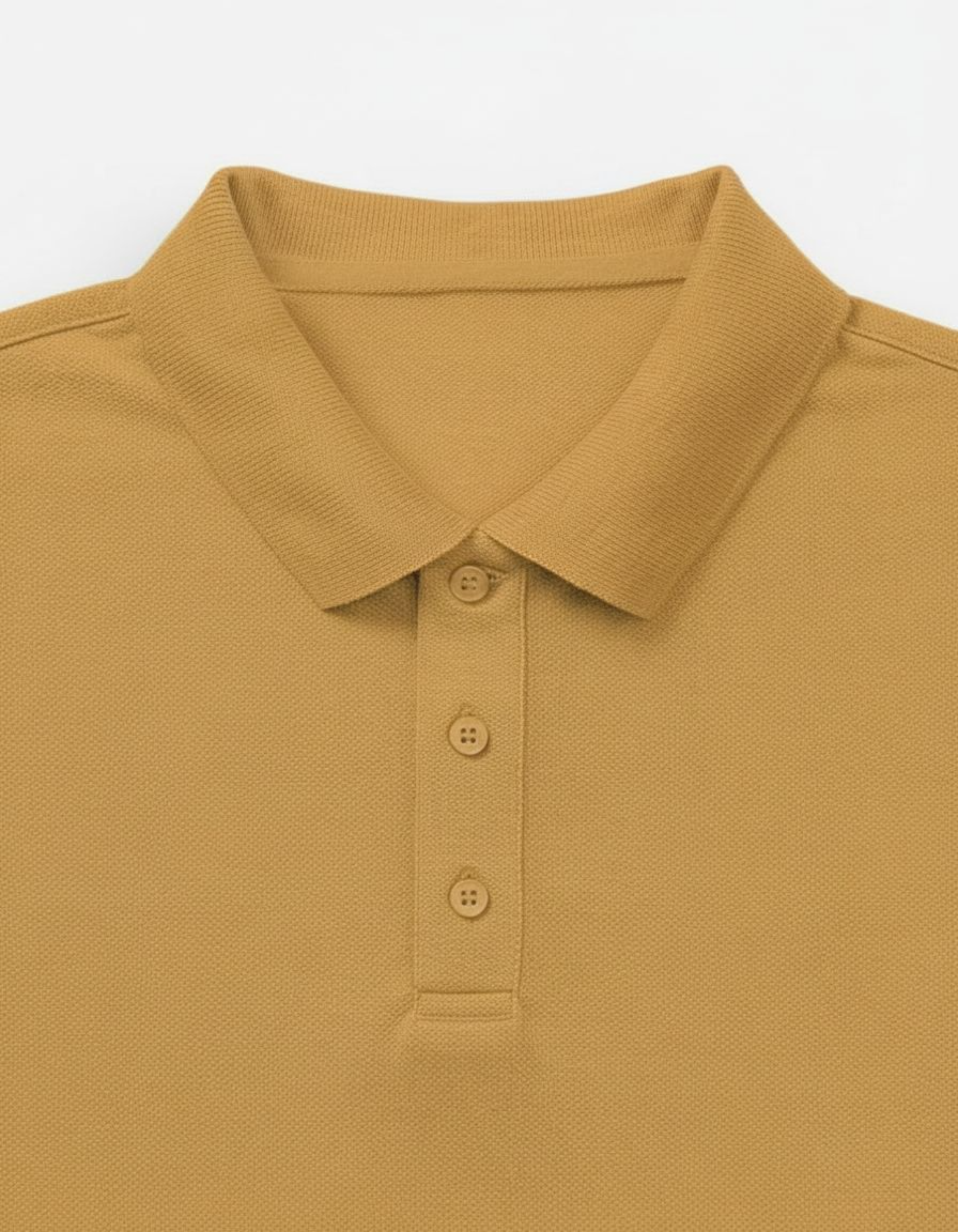 Solid Mustard Yellow Regular Fit Polo T-Shirt