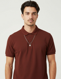 Solid Brick Red Regular Fit Polo T-Shirt