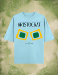Baby Blue Aristocrat Oversized Printed T-Shirt
