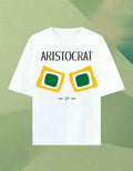 White Aristocrat Oversized Printed T-Shirt