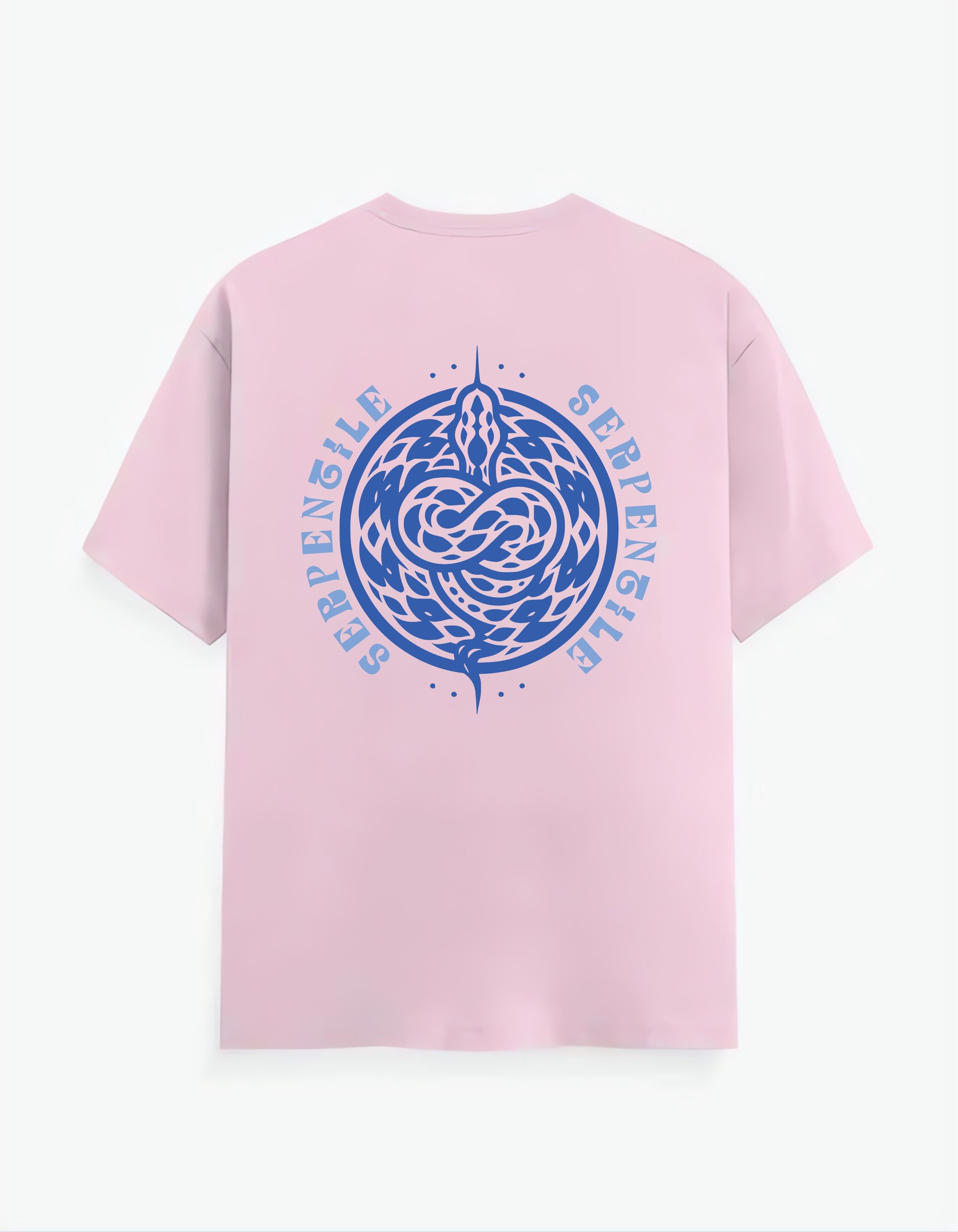 Baby Pink Serpentile Printed T-Shirt