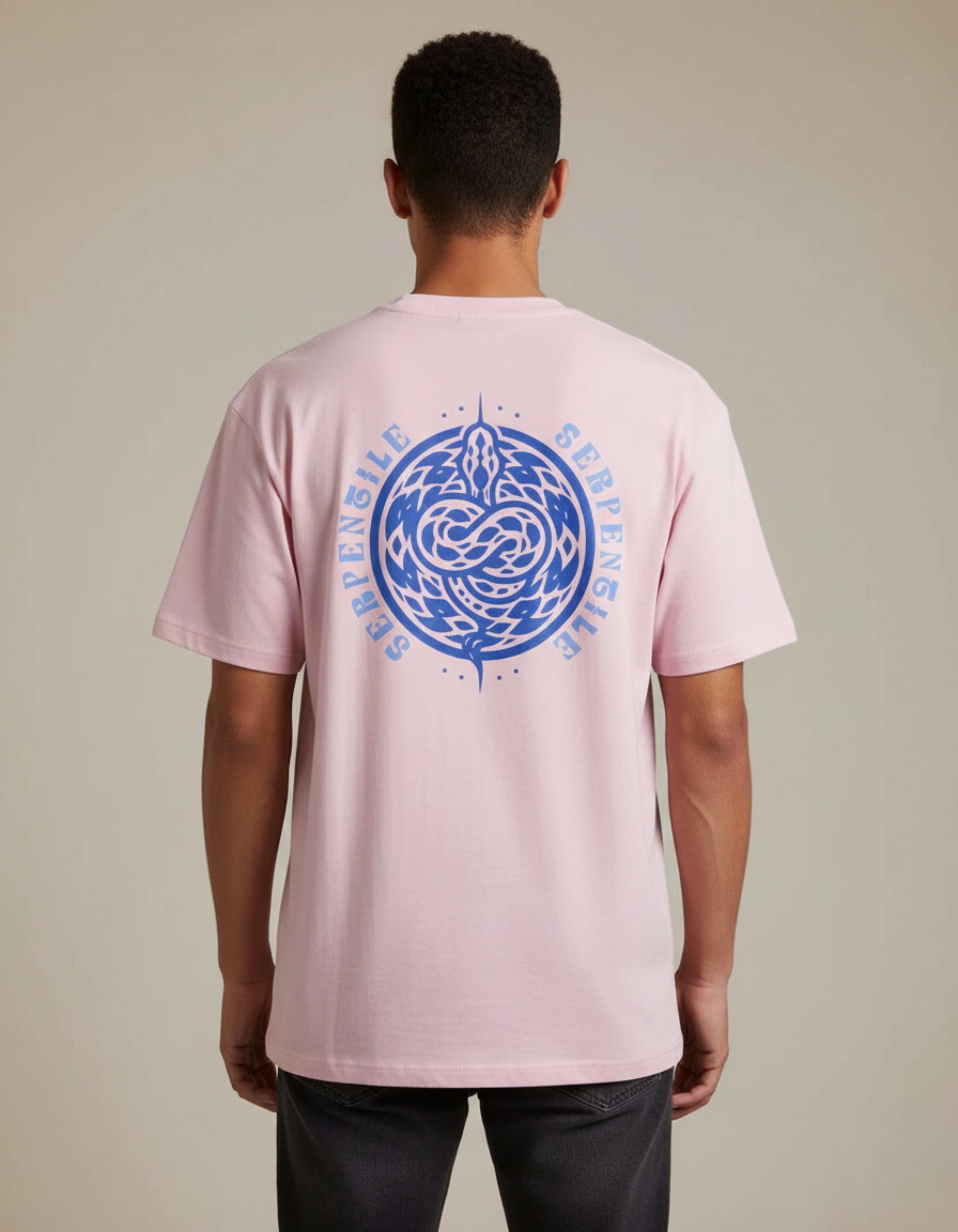 Baby Pink Serpentile Printed T-Shirt