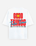 White Good Things Oversized Typography T-Shirt
