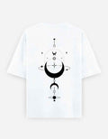 White Celestial Oversized Printed T-Shirt