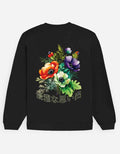 Black Floral Printed Oversized Sweatshirt