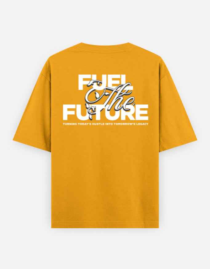 Yellow Fuel the Future Oversized Typography T-Shirt