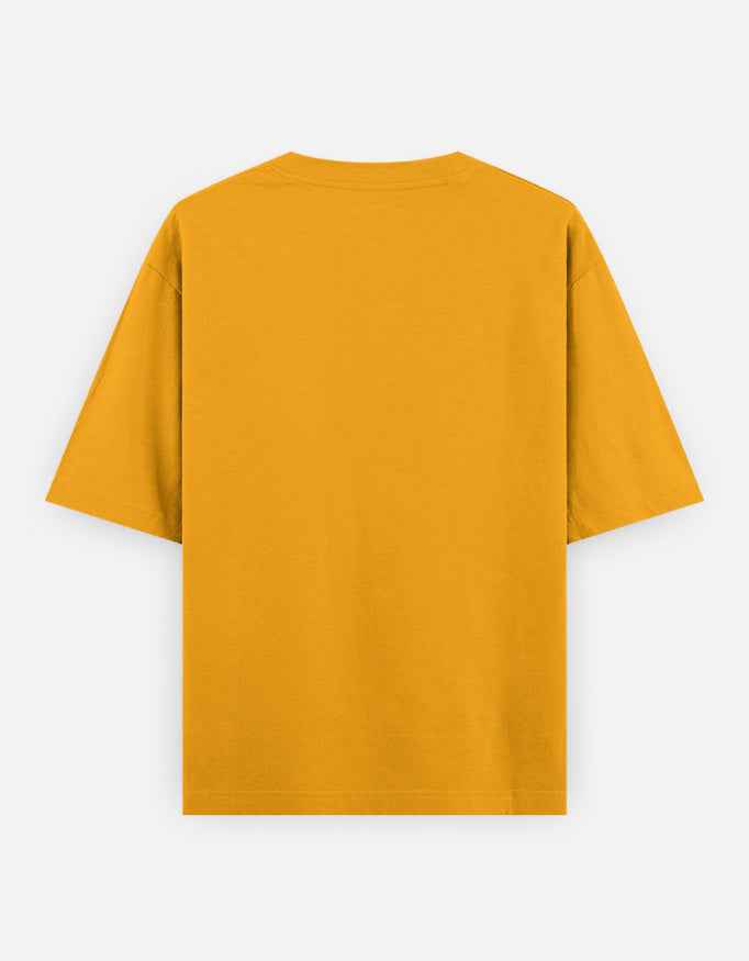 Yellow Respect the Locals Oversized Typography T-Shirt