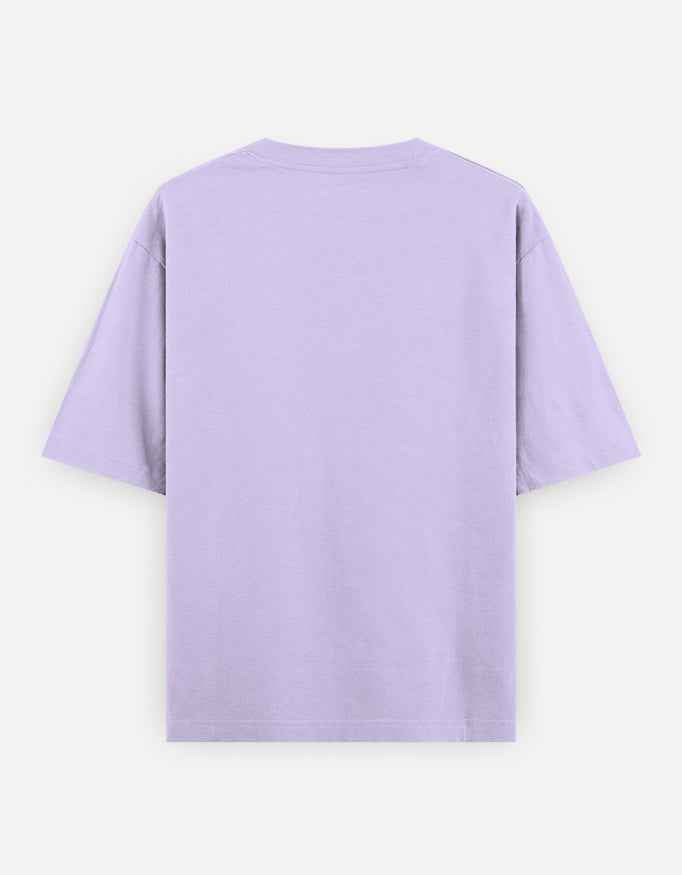 Lavender Vibing with My Demon Oversized Typography T-Shirt