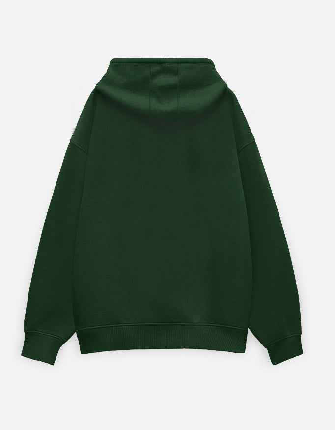 Green Hustle Typography Oversized Hoodie
