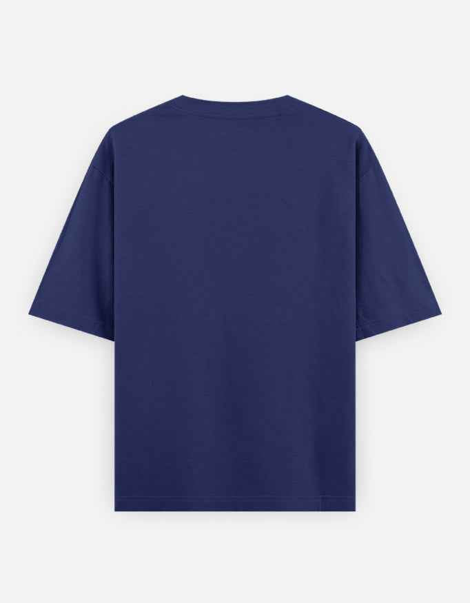 Royal Blue Strength Printed Oversized T-Shirt