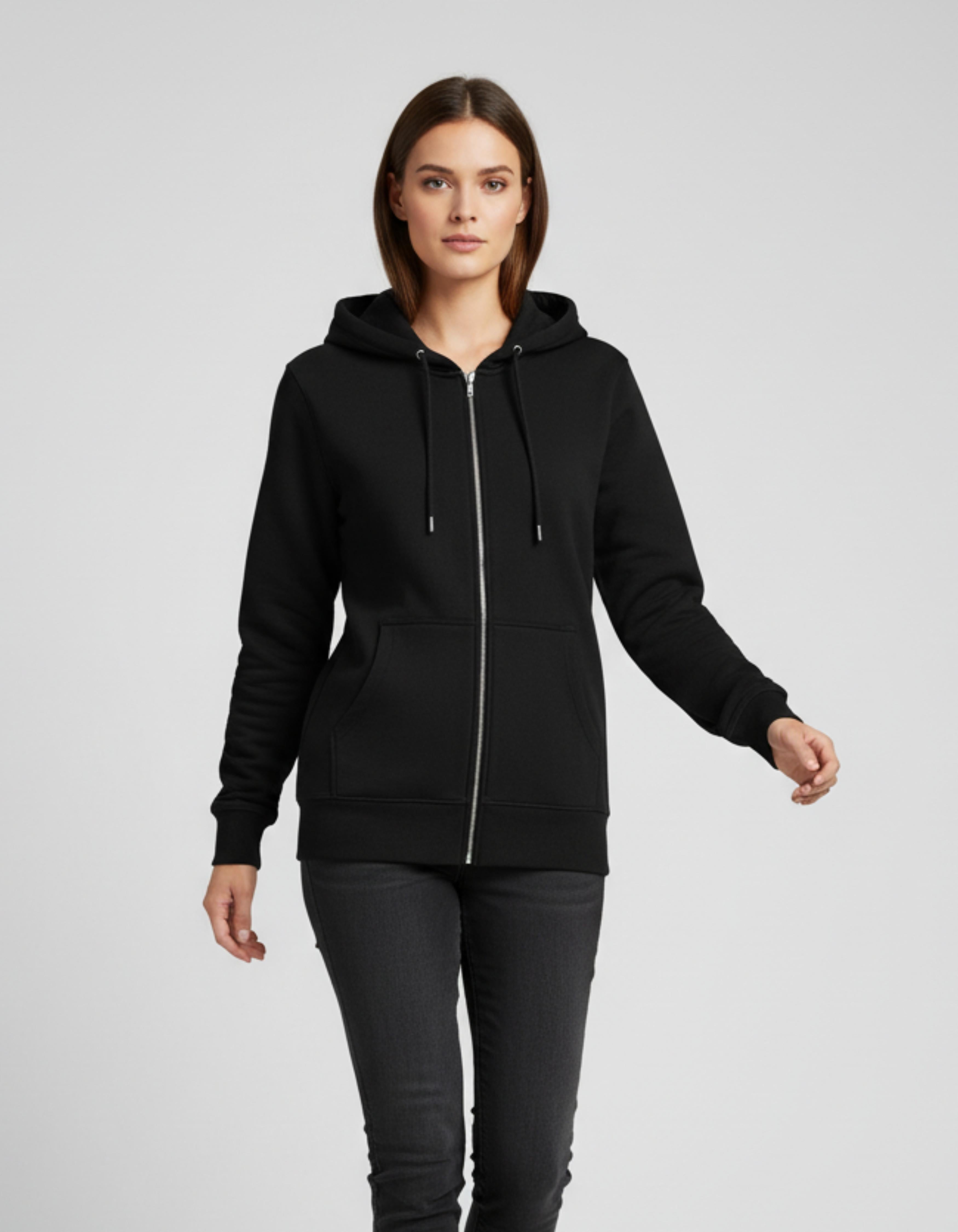 Basic Black Zipped Hoodie