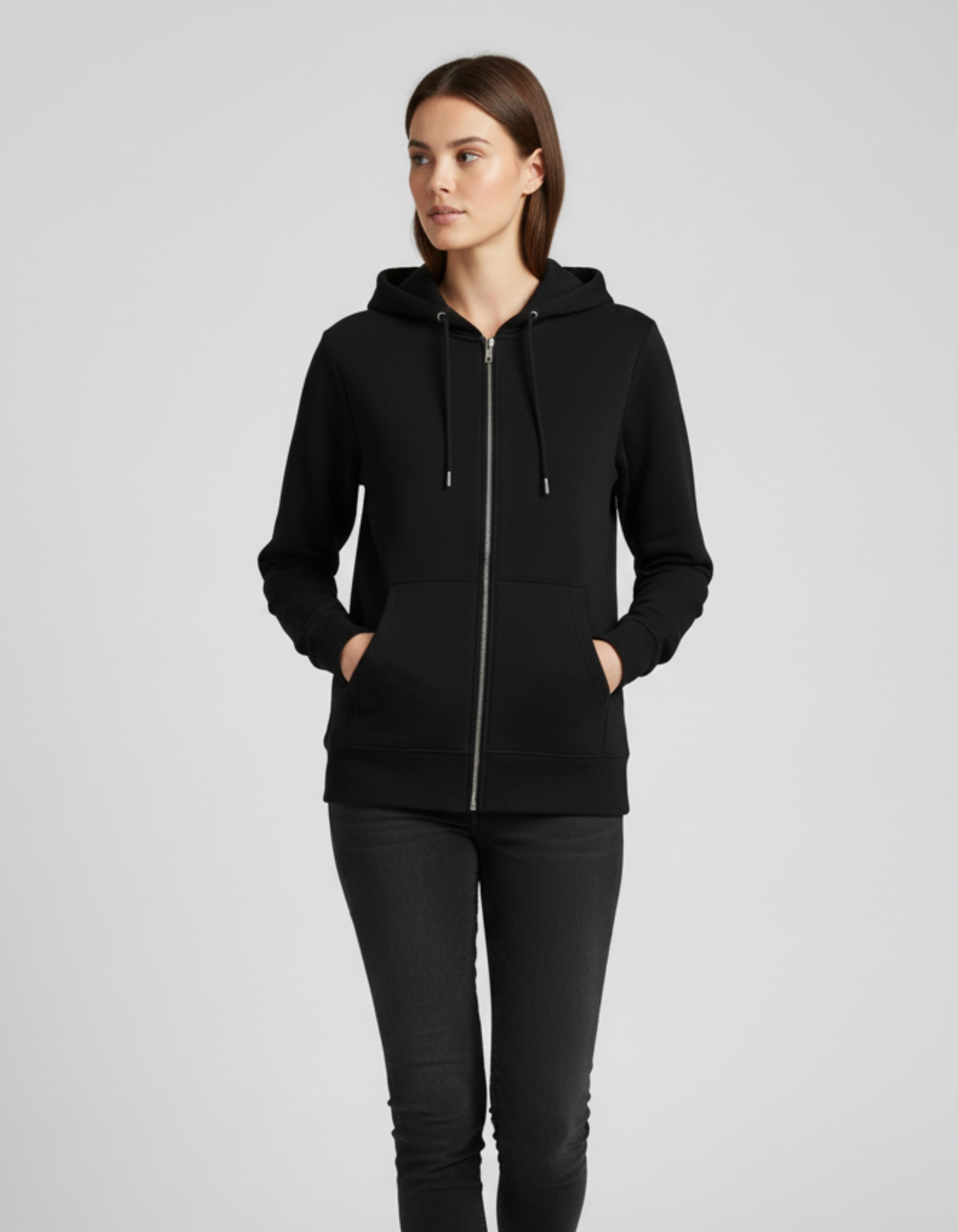 Basic Black Zipped Hoodie