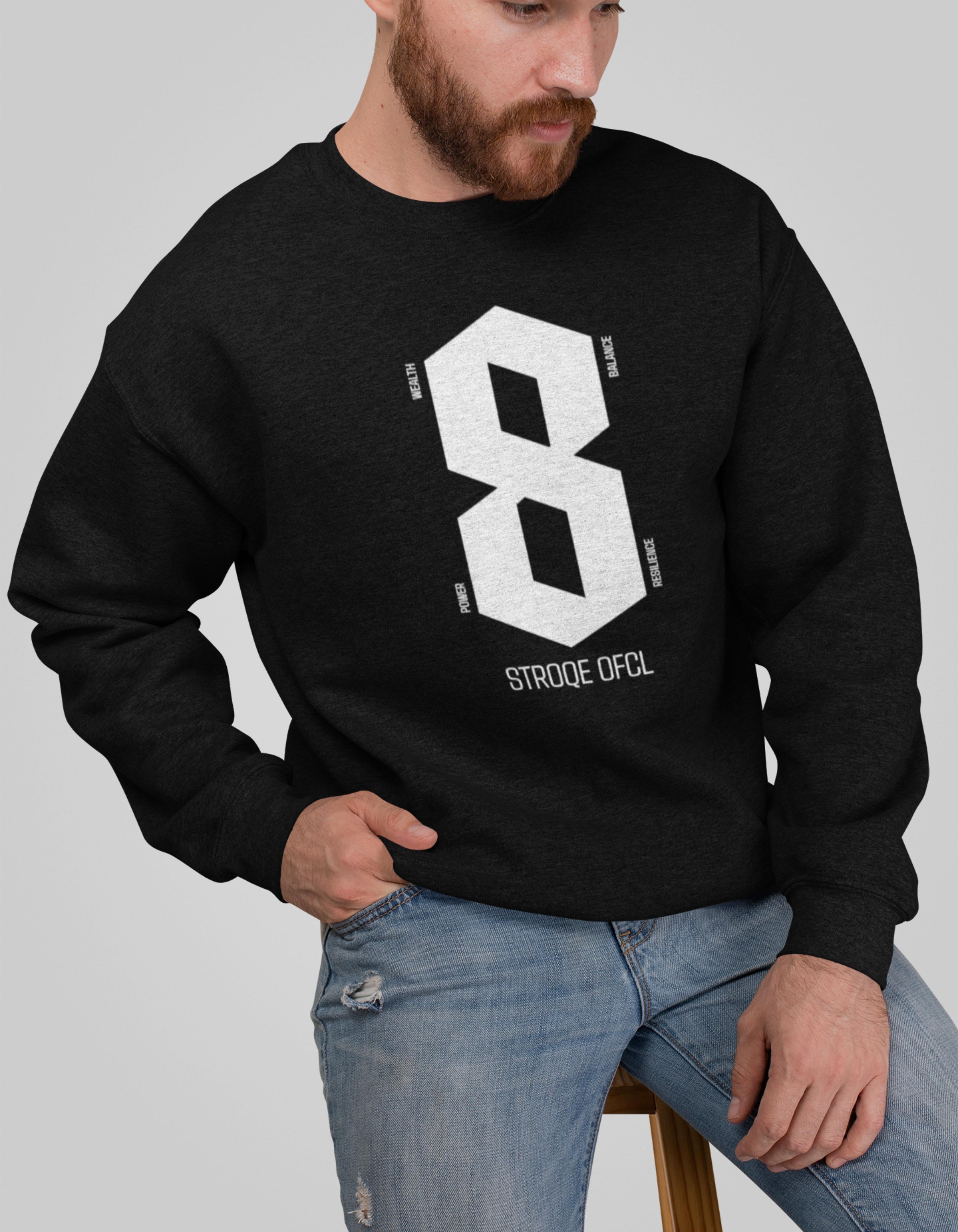 Black #8 Puff Print Oversized Sweatshirt