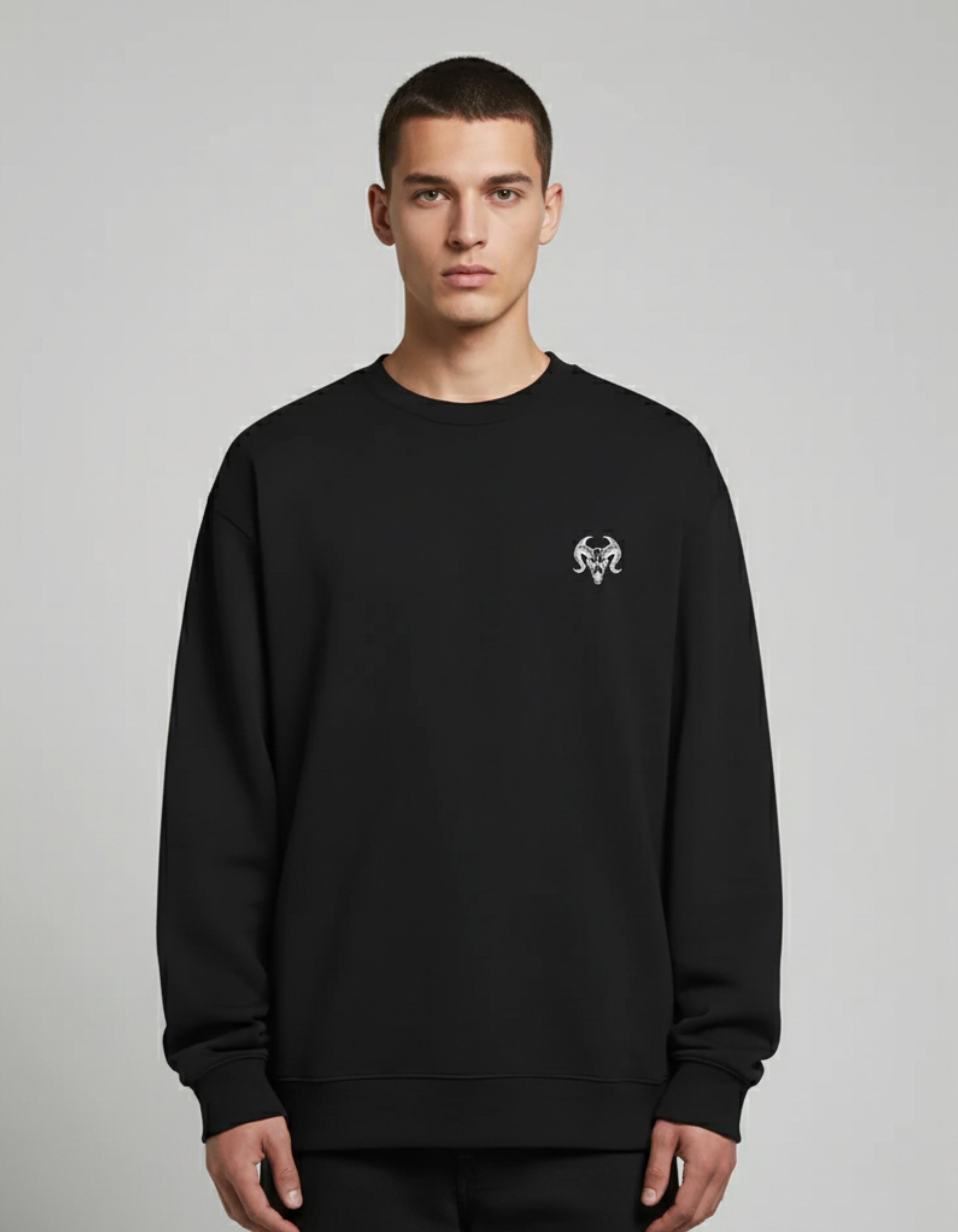 Black Cowboy Printed Oversized Sweatshirt