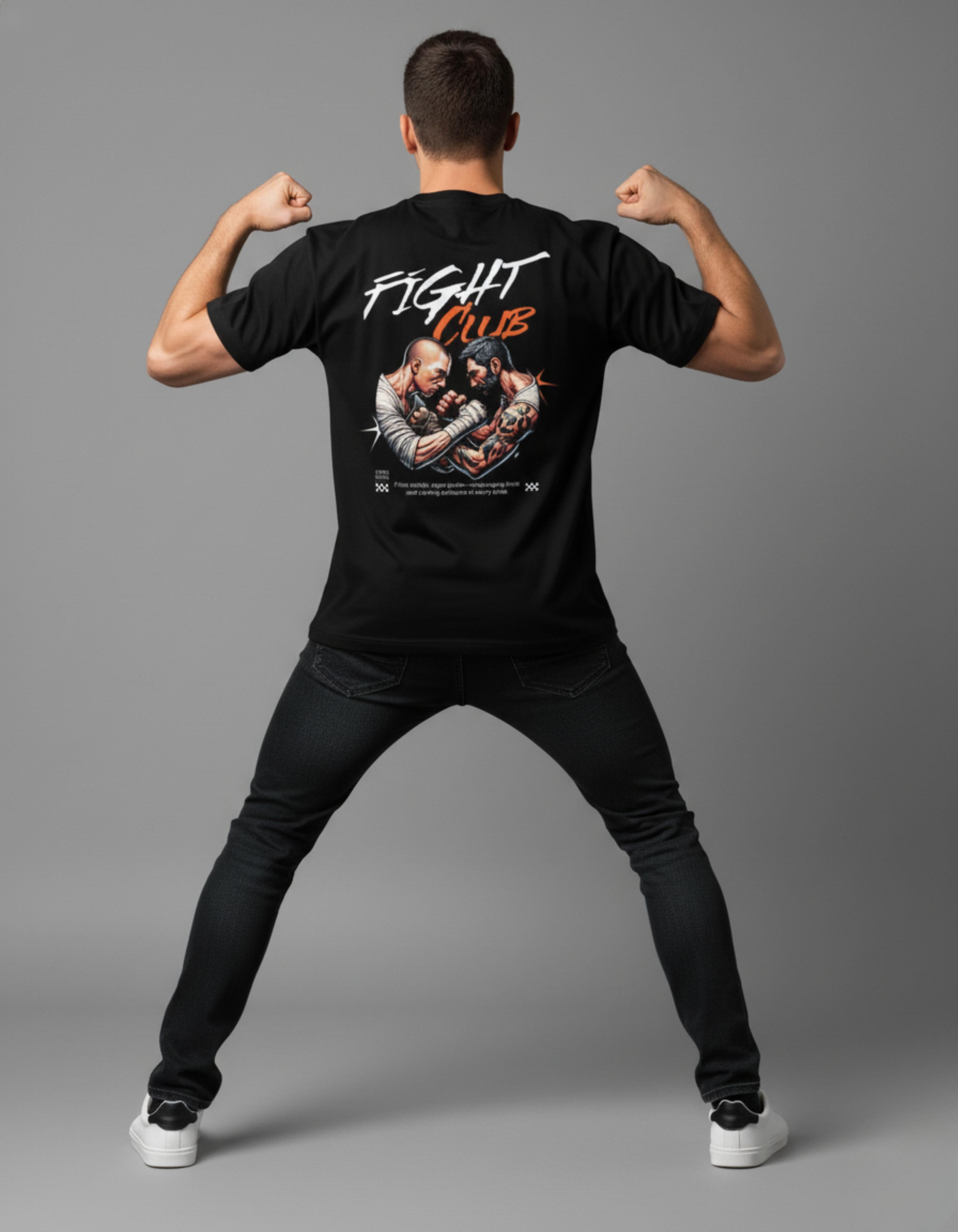 Black Fight Club Printed T-Shirt