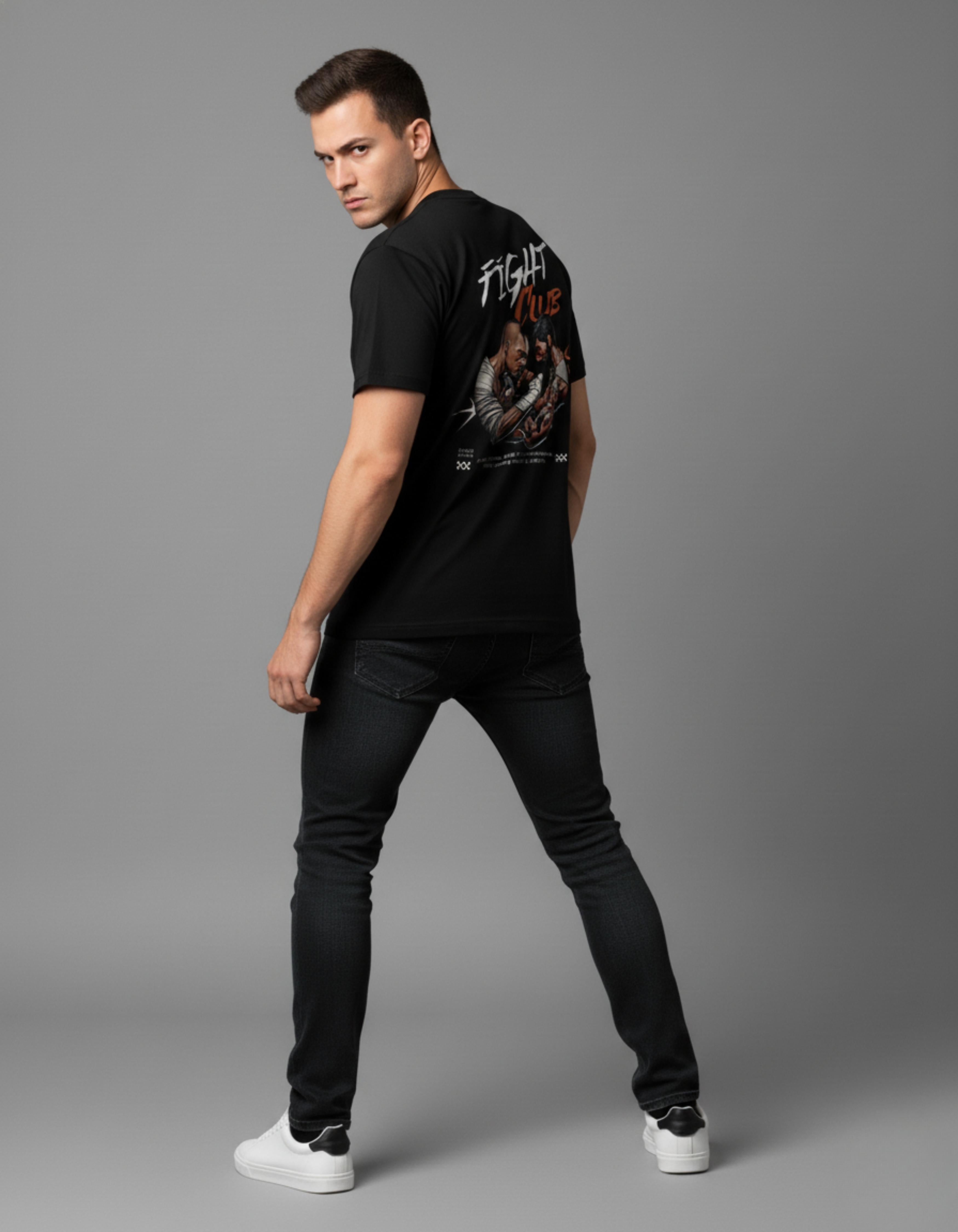 Black Fight Club Printed T-Shirt