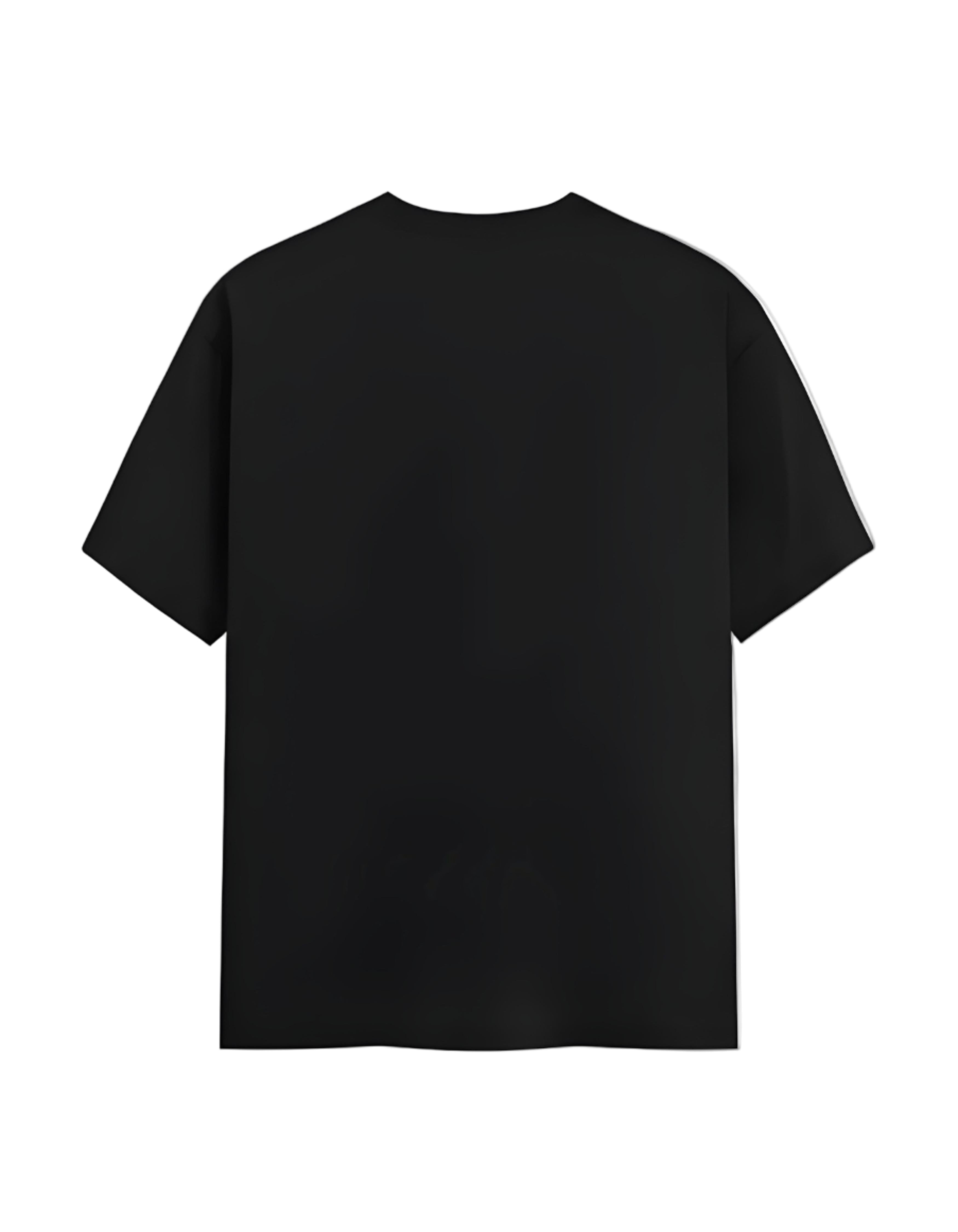 Black Galactic Typography T-shirt