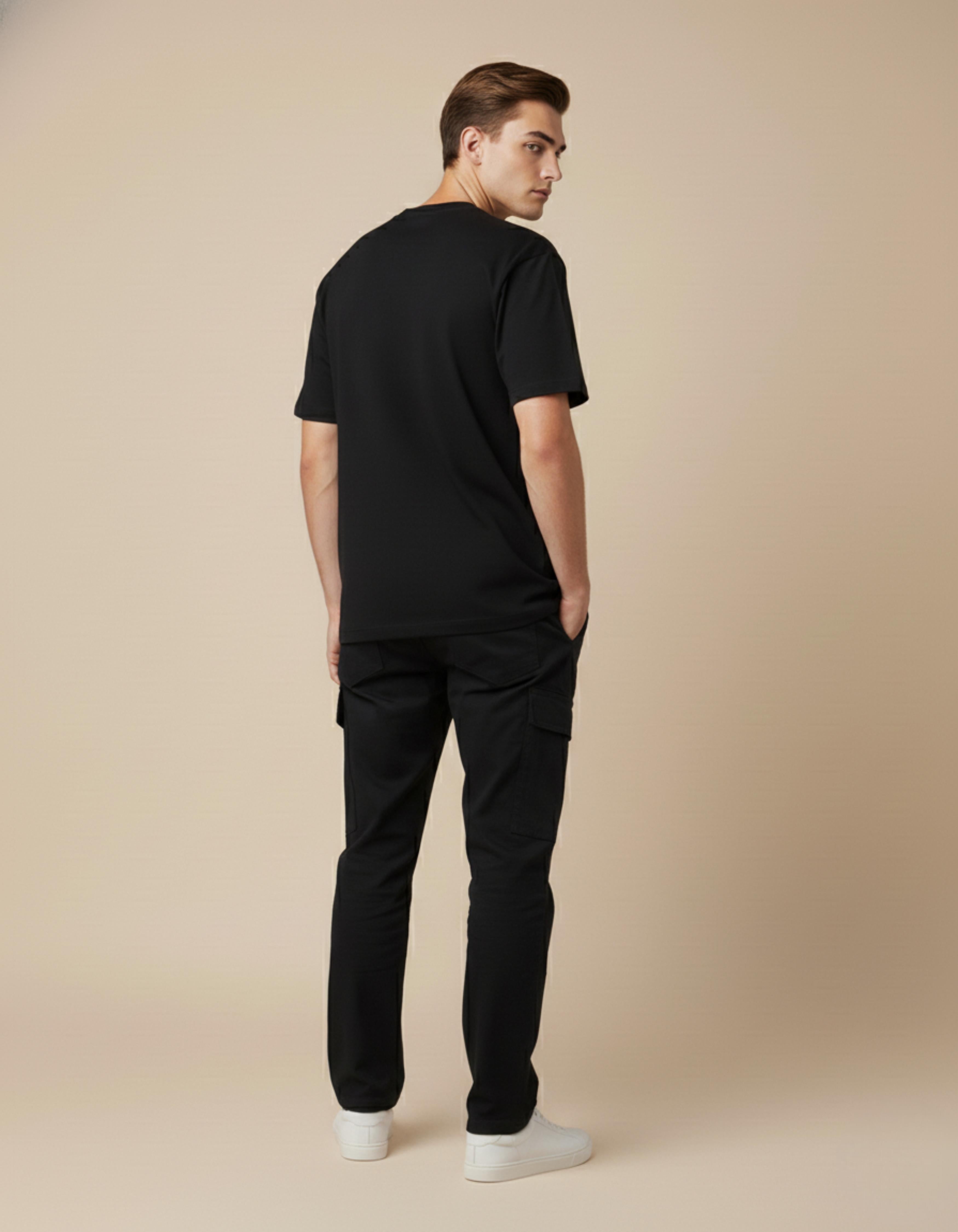 Black Galactic Typography T-shirt