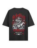 Black Rebellion Culture Printed Oversized T-Shirt