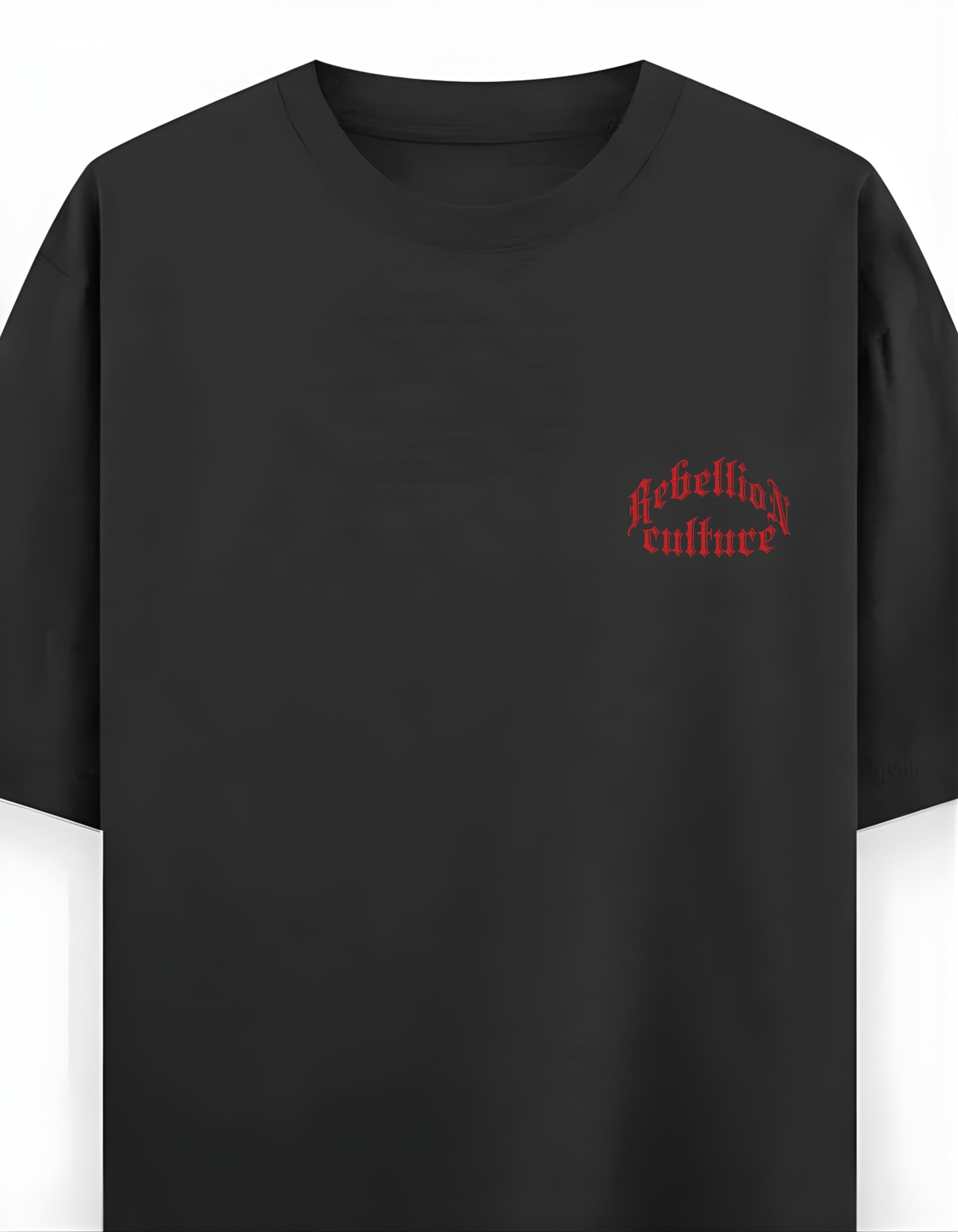 Black Rebellion Culture Printed Oversized T-Shirt