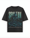 Black Spartan Printed Oversized T-Shirt