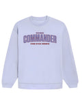 Lavender Chic Commander Typographic Oversized Sweatshirt