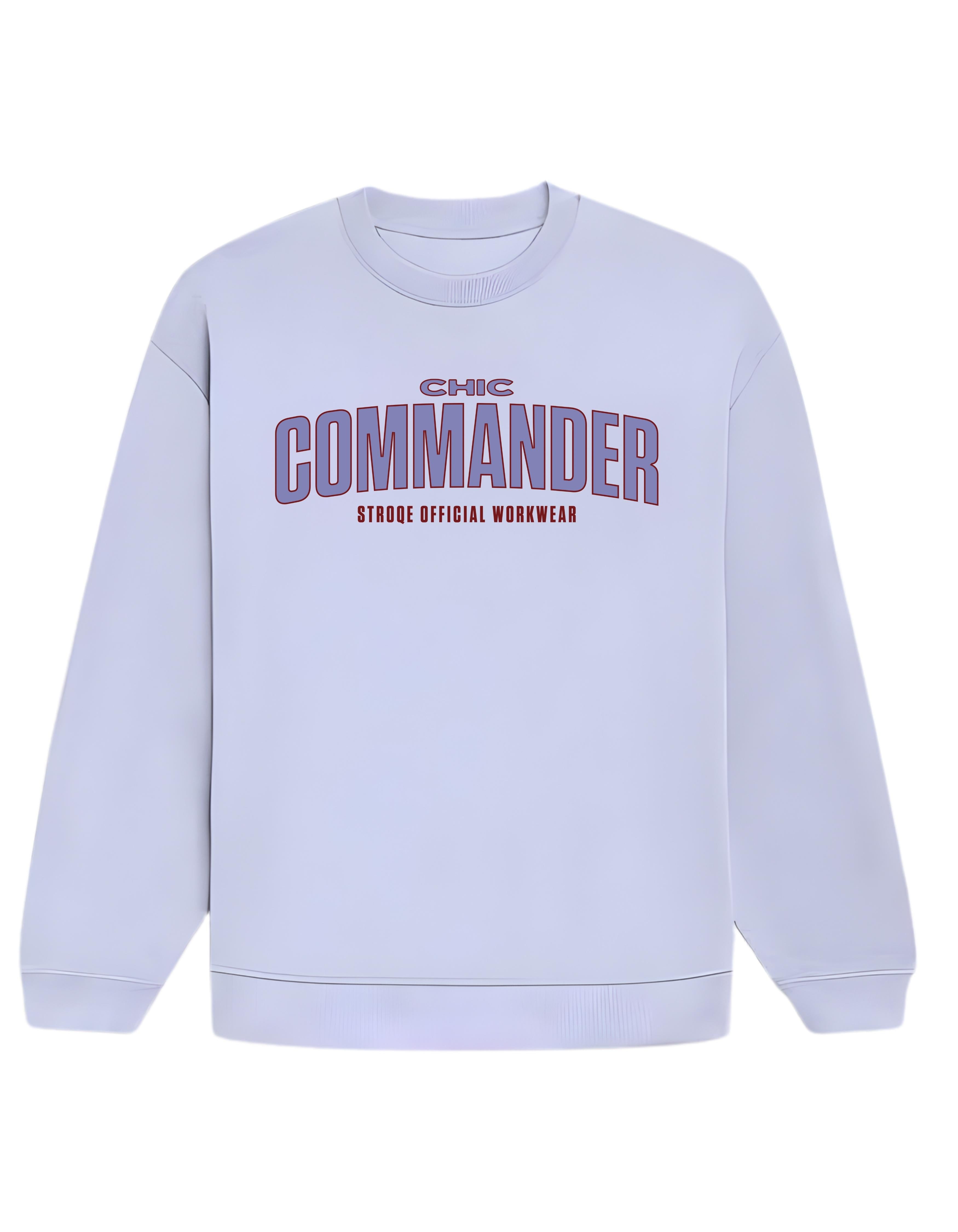 Lavender Chic Commander Typographic Oversized Sweatshirt