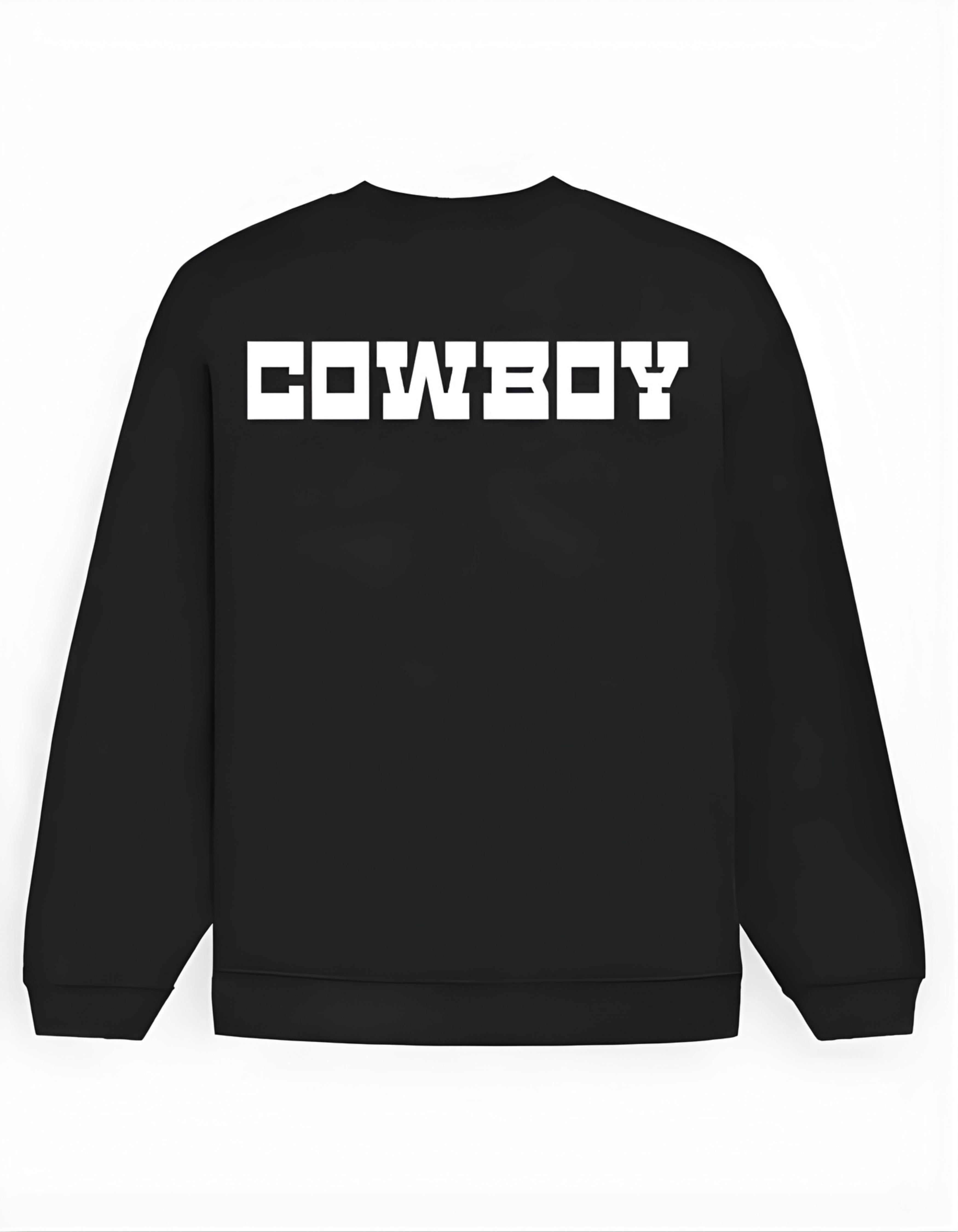 Black Cowboy Printed Oversized Sweatshirt