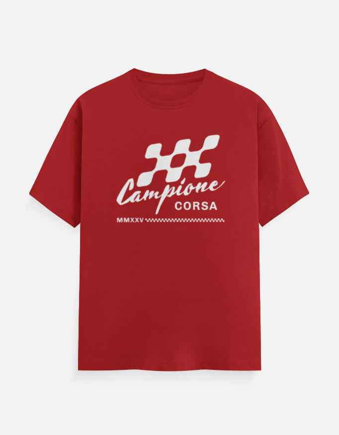 Red Campione Corsa Typography T-Shirt