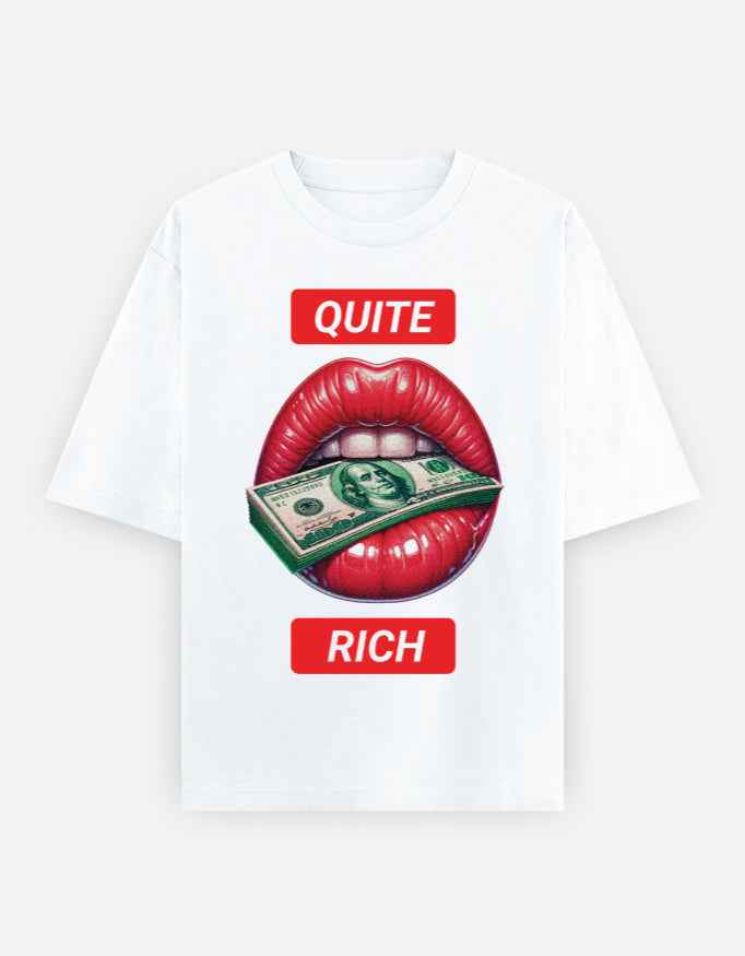 White Quite Rich Oversized Printed T-Shirt