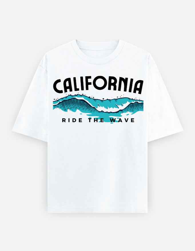 White California Printed Oversized T-Shirt